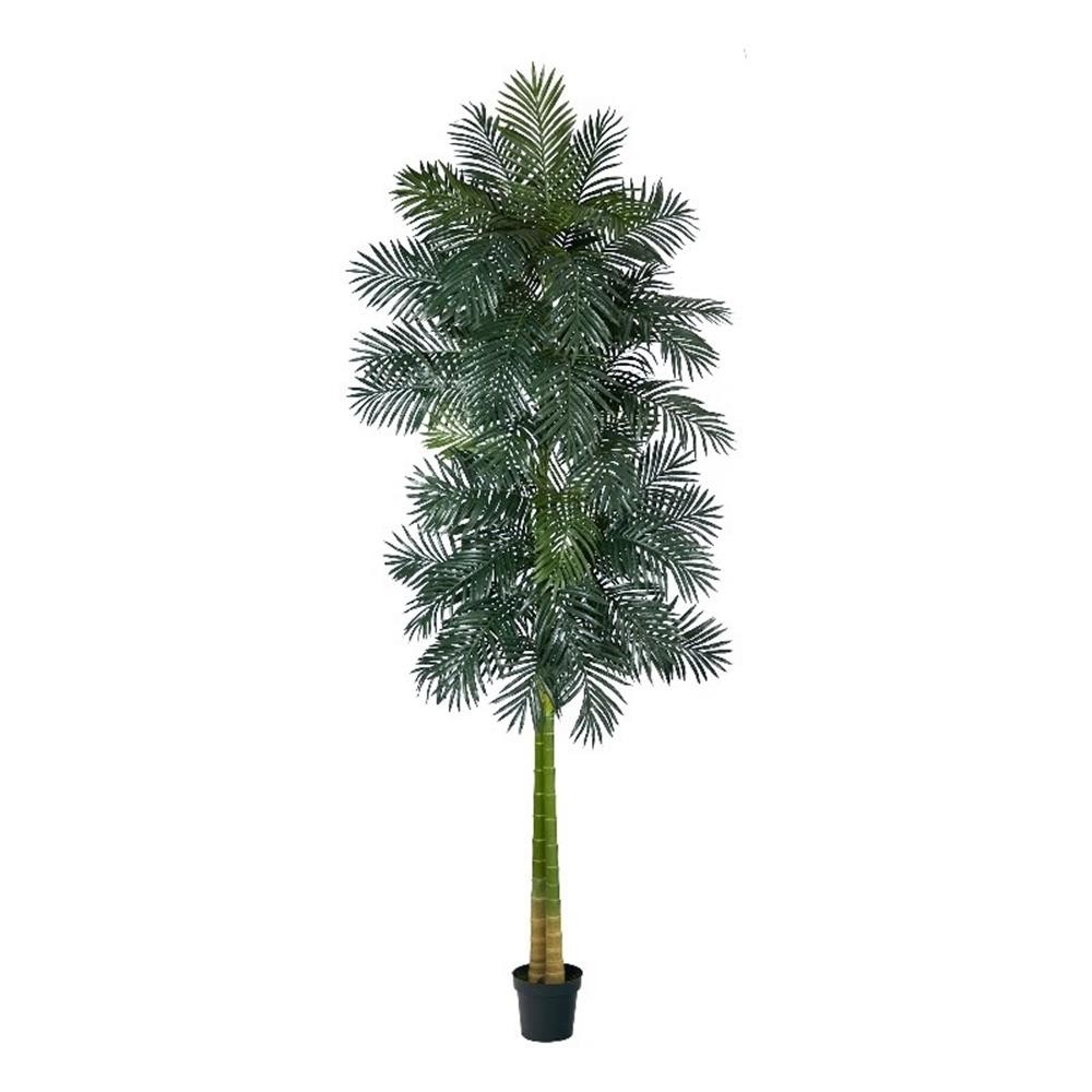 Nearly Natural 10ft Double Stalk Golden Cane Artificial Palm Tree in Green