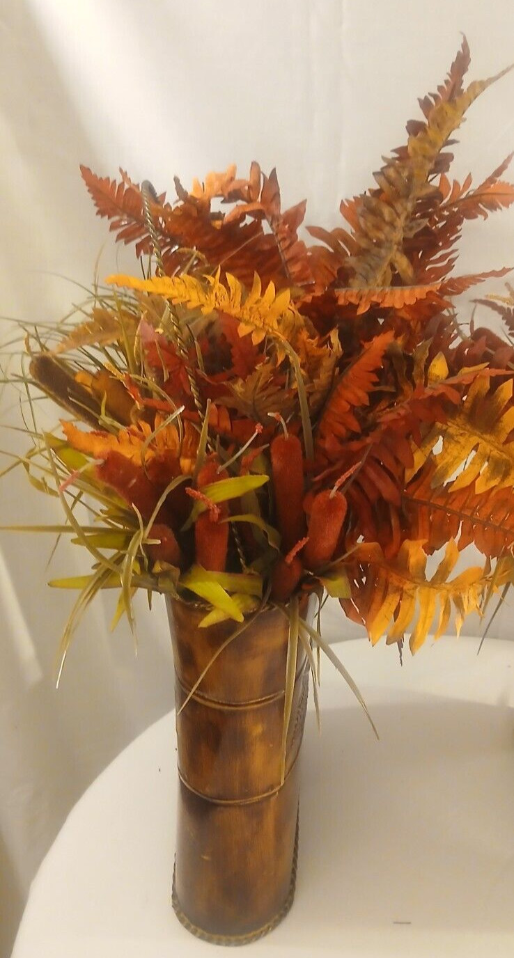 Fall Flower Arrangement Center Piece Vase Autumn Thanksgiving Pinecones Set of 2