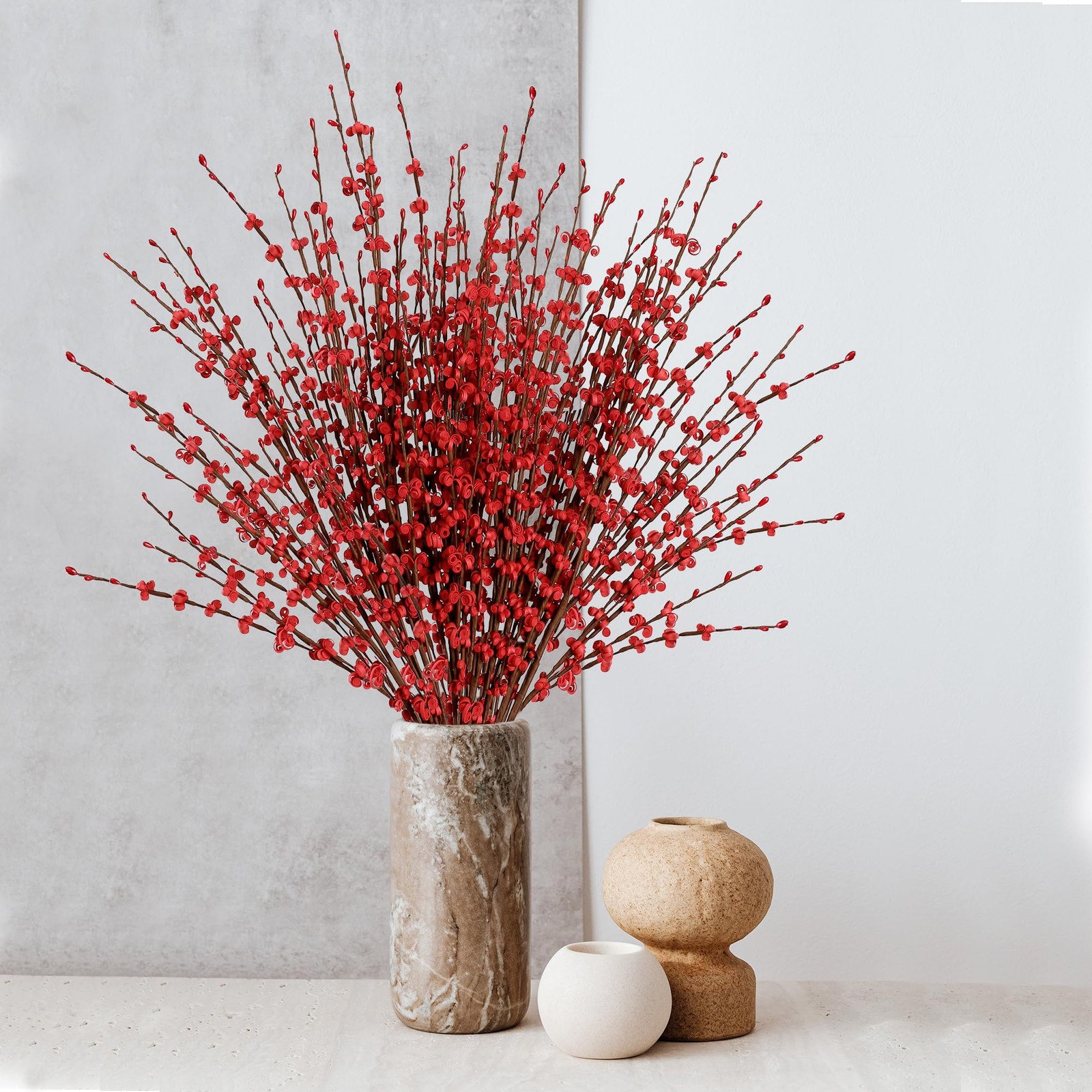 10 PCS 29.5 Inch Red Artificial Jasmine Fake Flower Branch Party Decor