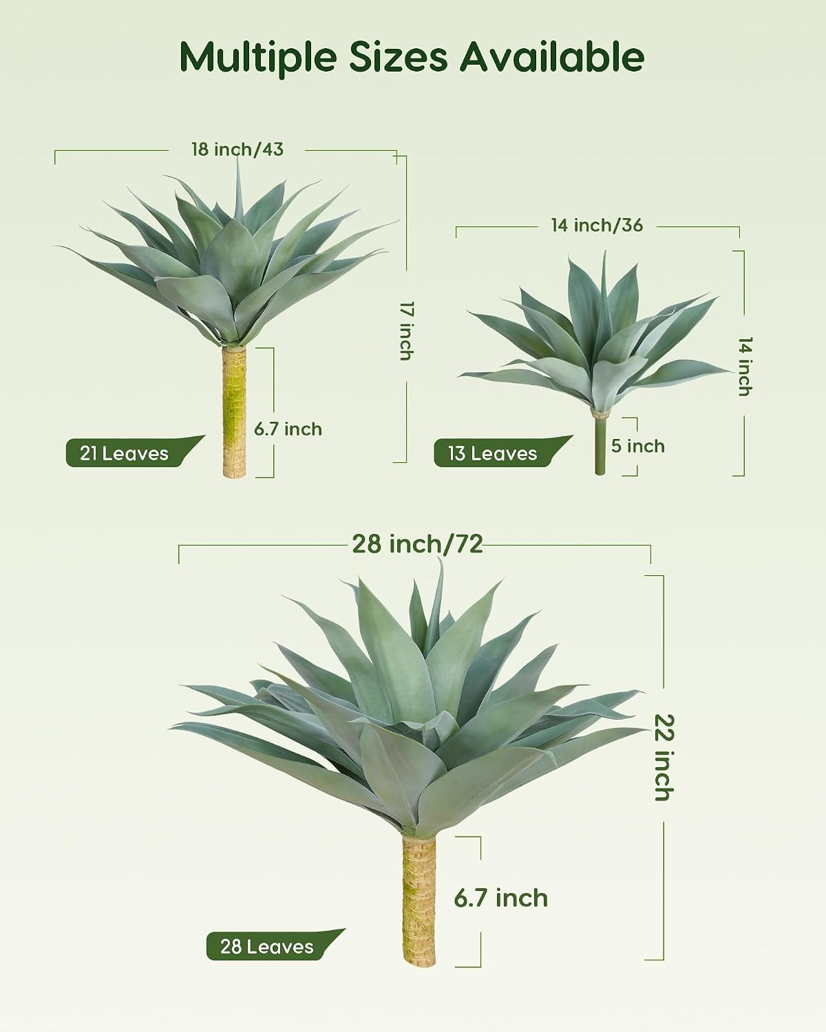 Artificial Outdoor Blue Agave Plant – Small Size UV Resistant Fake Agave Plants