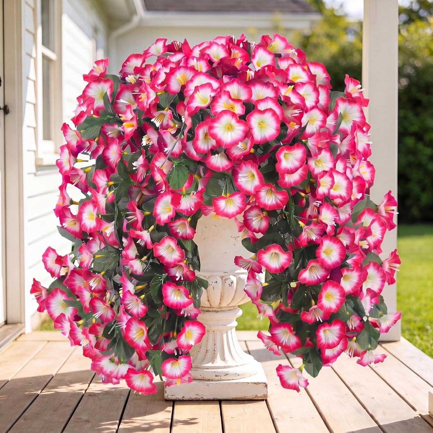 Artificial Fake Hanging Flowers Plants for Outdoor Outside Spring Summer Deco…