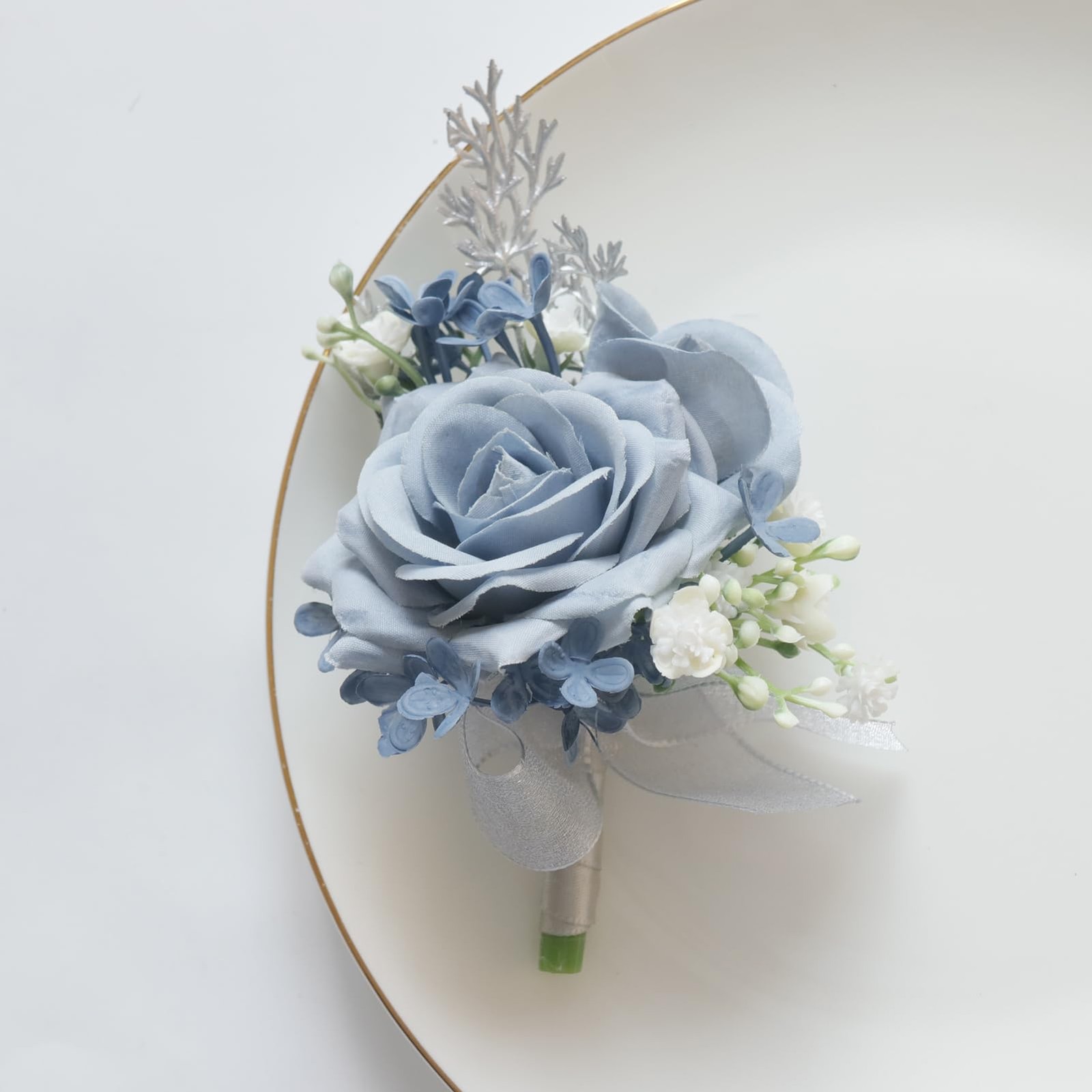 Wrist Corsage and Boutonniere Set Artificial Rose Flowers Accessories for Gro…