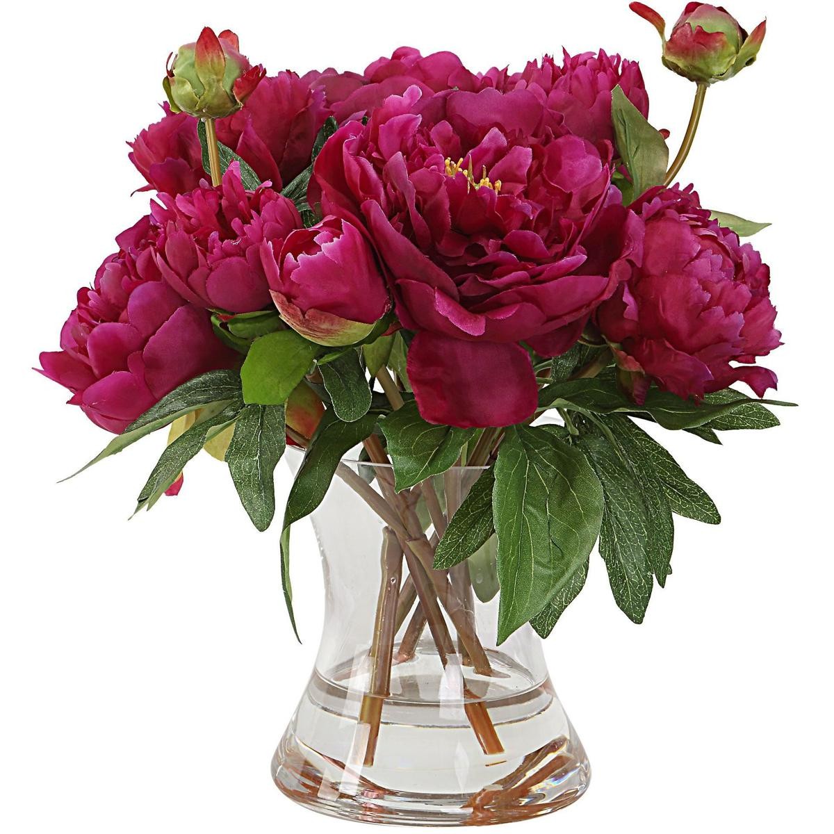 Uttermost 60195 Prima Peony Fuchsia Floral Bouquet