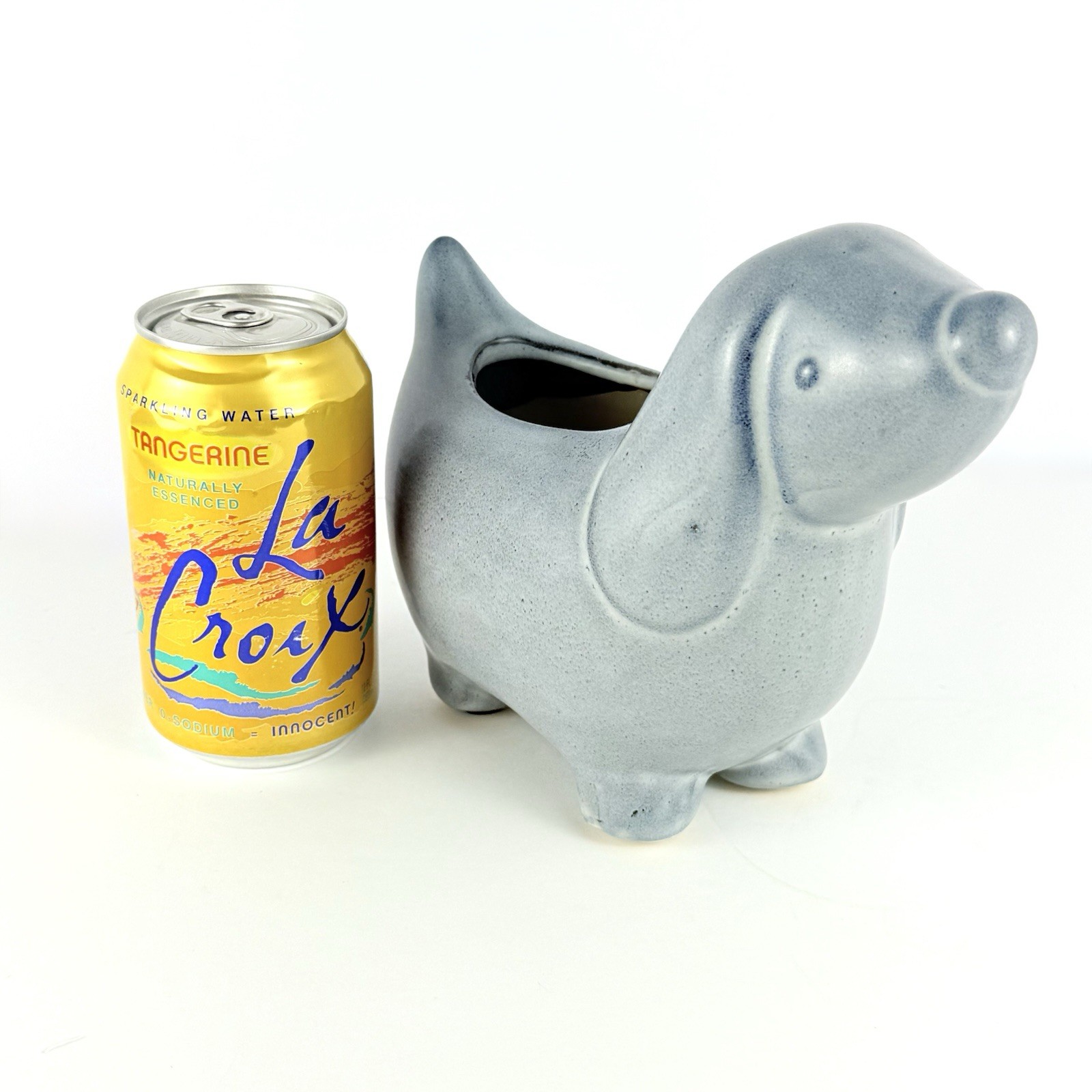 Gray Dog Ceramic Planter – Houseplant – Succulent Indoor Pot – Home Decor. MCM