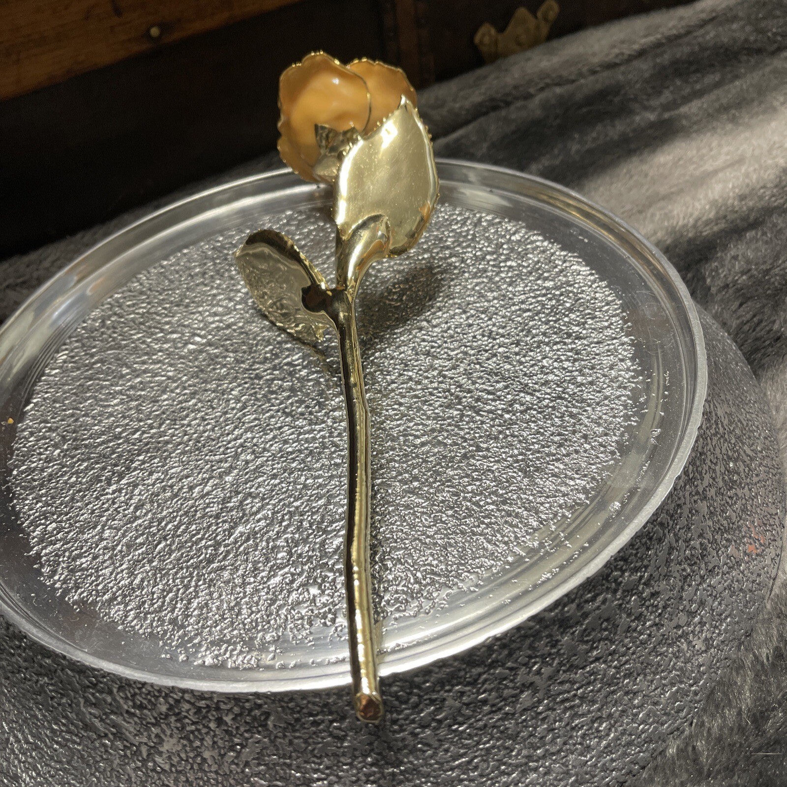 Real Rose Preserved And Dipped In 24 Kt. Gold