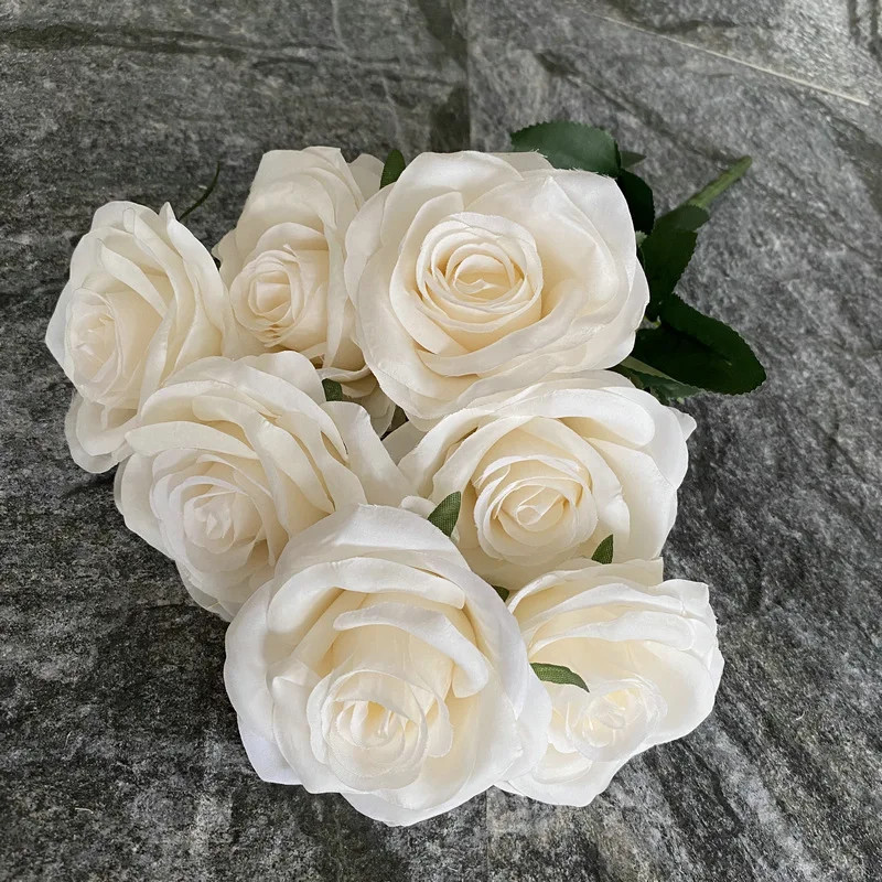 7 Heads Silk Rose Bouquet Artificial Flowers DIY Wedding Home Table Vase Decor