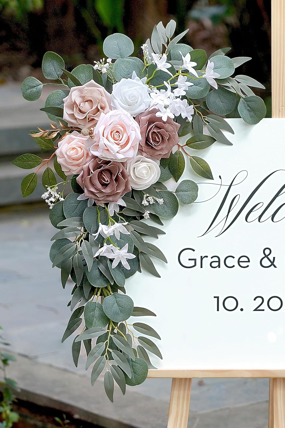 Wedding Arch Flowers (Pack of 2), Artificial Dusty Rose Flowers for Wedding