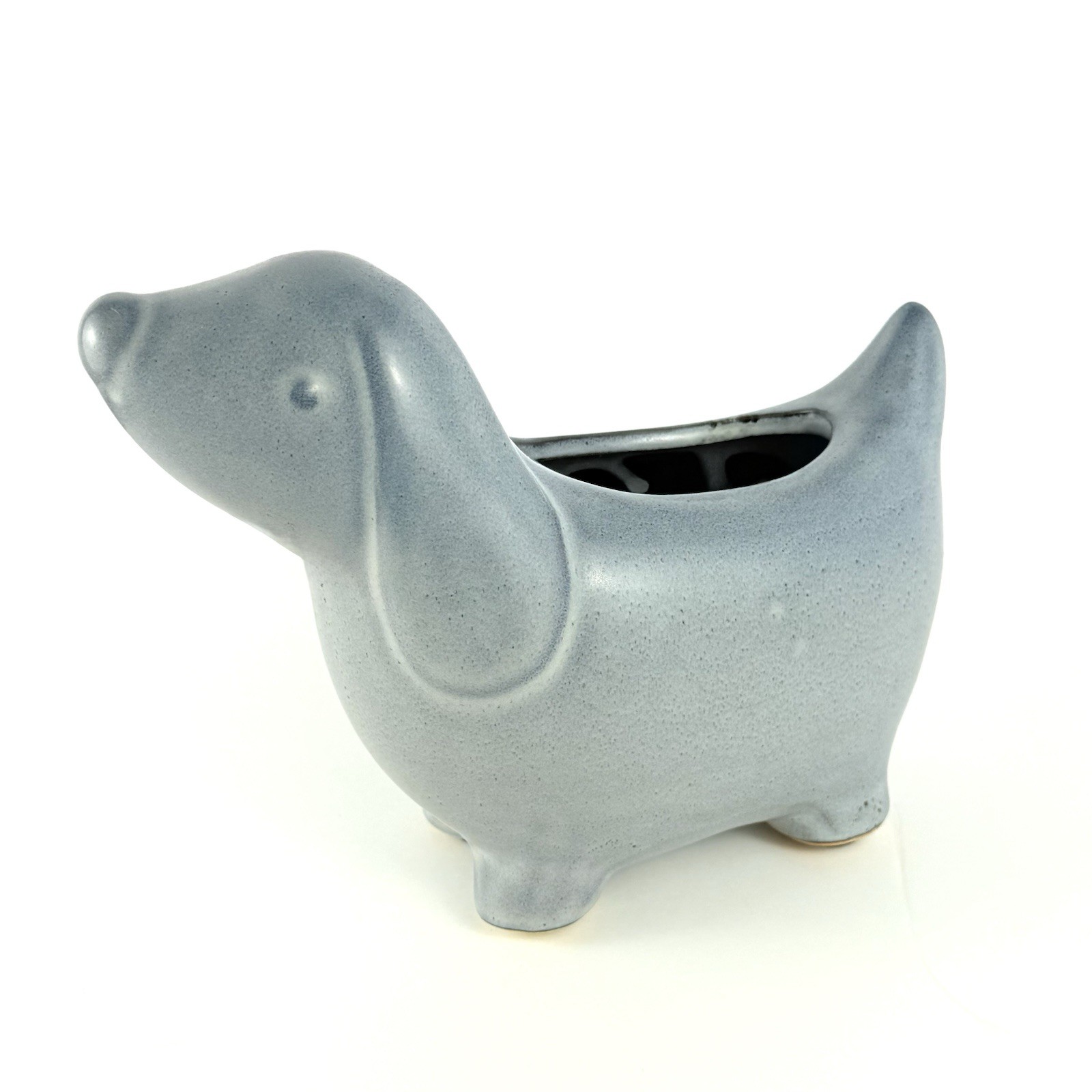 Gray Dog Ceramic Planter – Houseplant – Succulent Indoor Pot – Home Decor. MCM