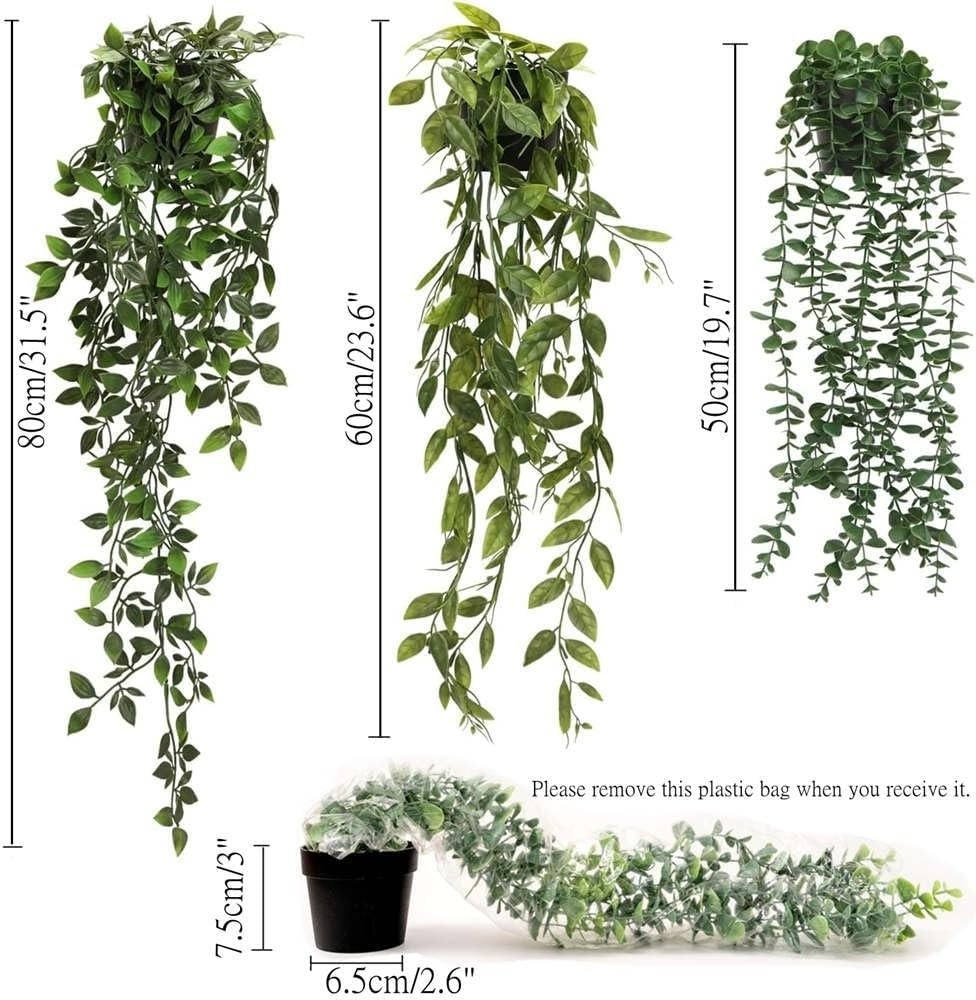 Lifelike Artificial Hanging Greenery – Perfect for Bathroom, Bedroom & More