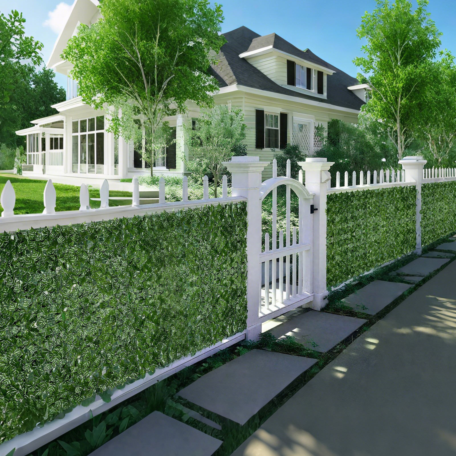118″x39″ Faux Ivy Leaf Fence Panel – Weatherproof Privacy Screen for Outdoor Déc