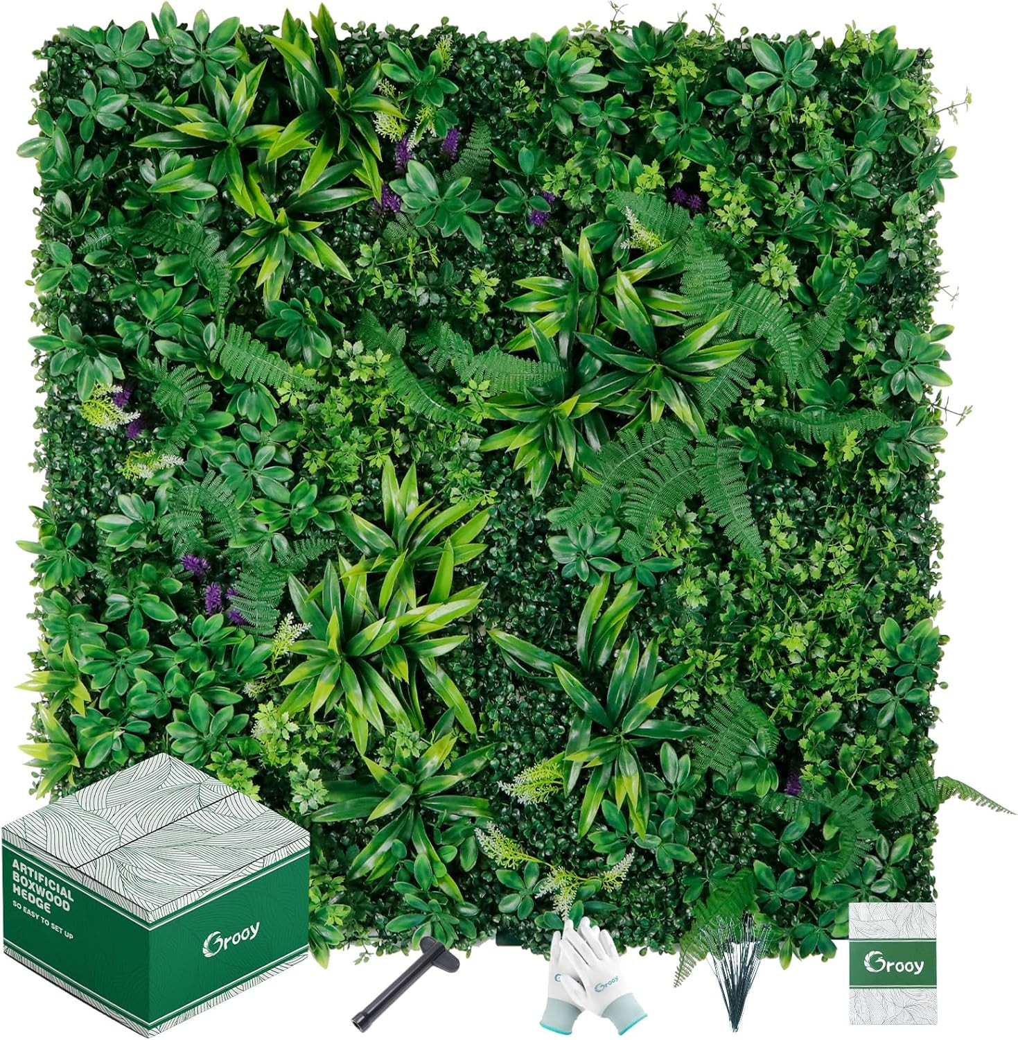 Artificial Boxwood Panels – 20″x20″ Privacy Hedge Screen (8 Pcs)