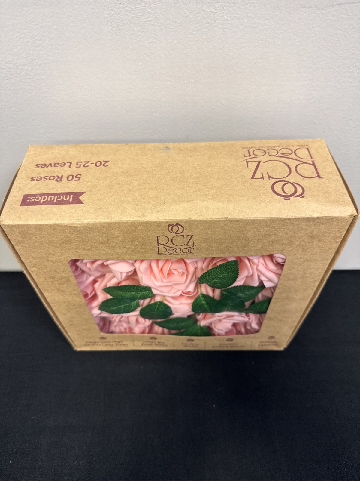 50Pcs Pink Artificial Foam Roses – Realistic Floral Decor for Weddings