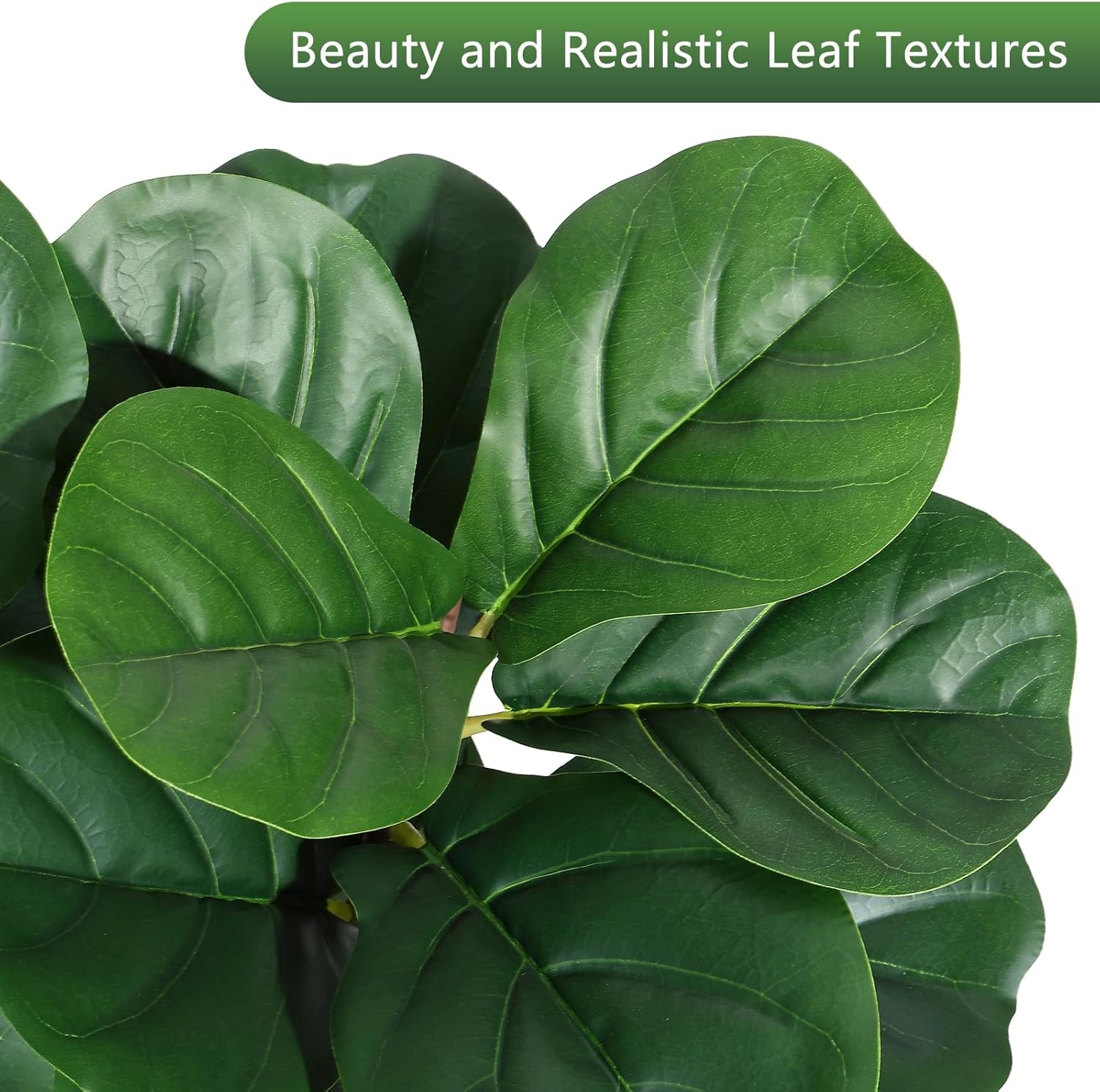 Artificial Plant Ficus Fig Tree Plant Black Plastic Pot 180cm Fiddle Fig 6ft