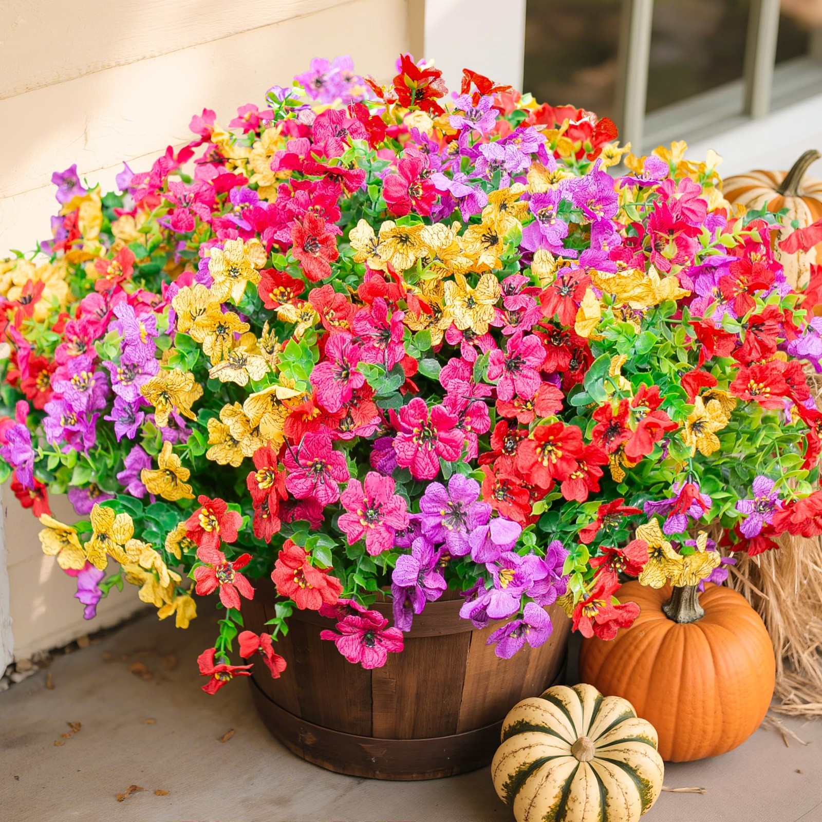florisso Artificial Flowers for Outdoors Daisy 12 Bundles for Home Decor | Faux