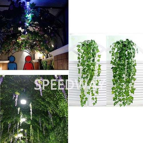 12 Strands Artificial Ivy Garland – 84Ft Fake Green Vines for Wedding Party, Wal