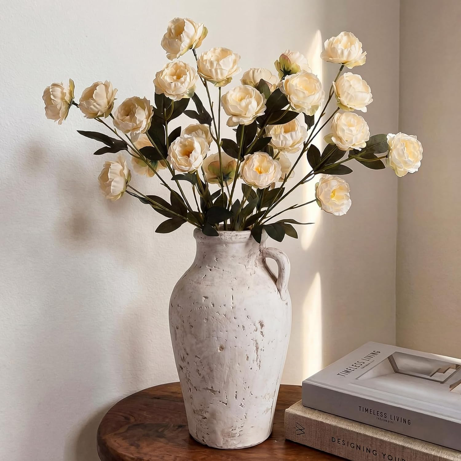 31 Inch Large Beige Artificial Peonies 6 Pack Real Look Faux Flowers Wedding
