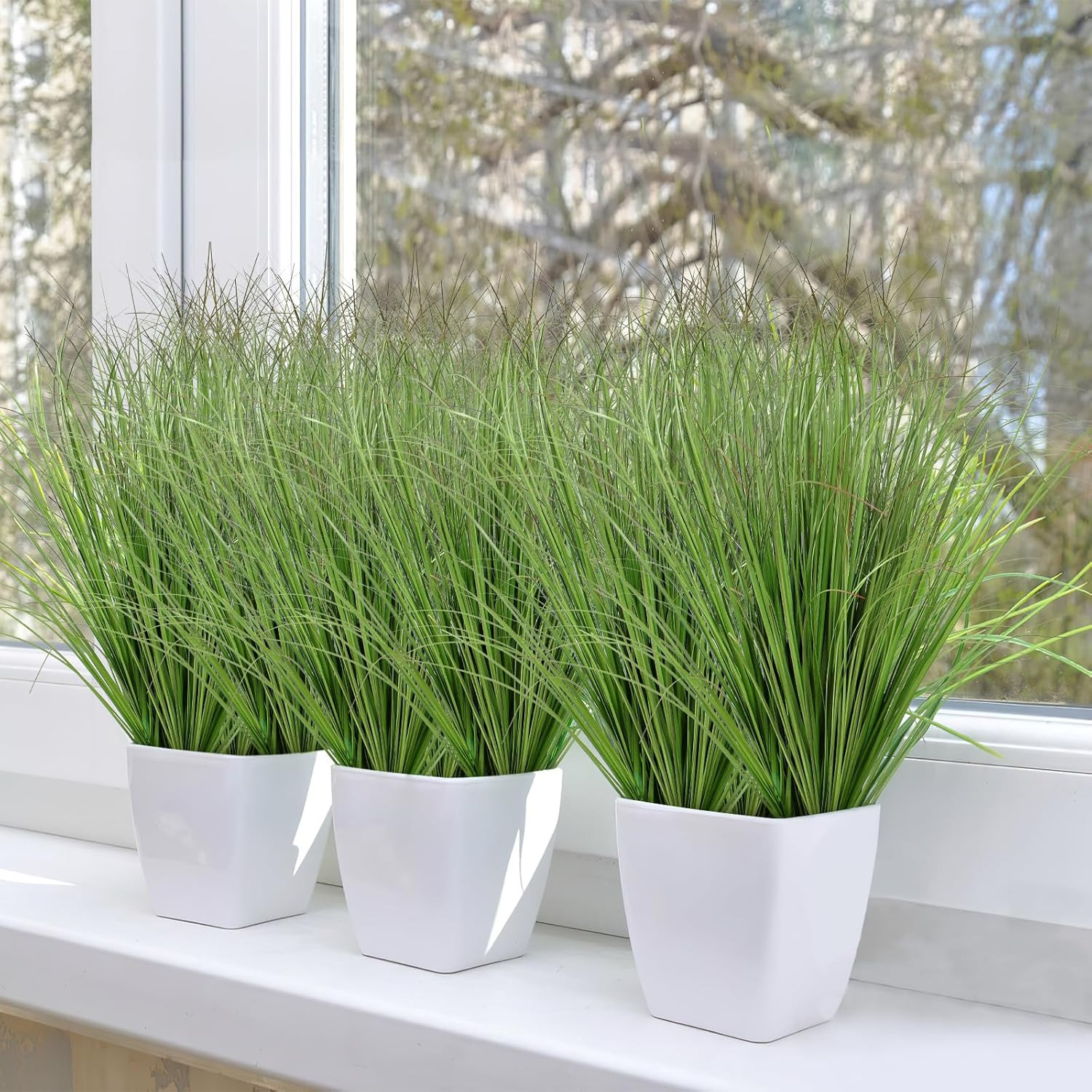 Plantas Artificiales Exterior 20pcs Hierba Falsa Resistente UV Decoracion Jardín