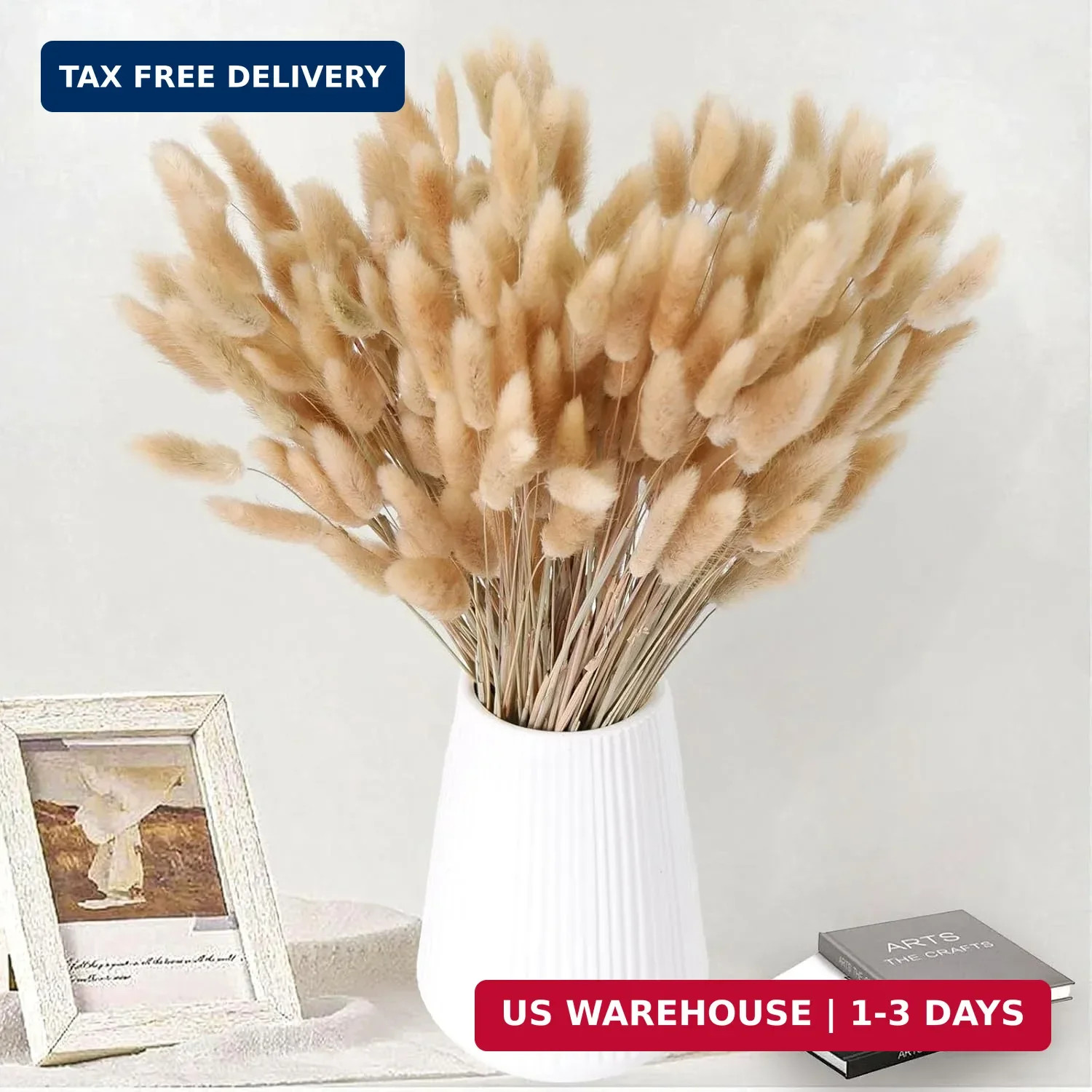180 PCS Bunny Tails Dried Pampas Grass Decor, 17” Brown Pampas Grass, Natural R