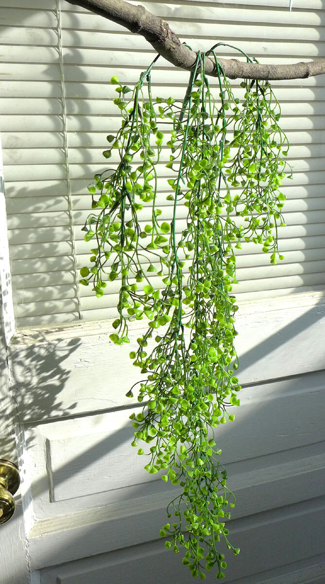 2 Pcs Green Plastic Admiralty cane rattan Artificial Plant Hangings (V7)