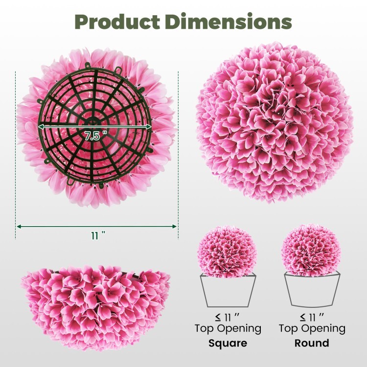 2 Pcs Artificial Plant Topiary Ball, Faux Boxwood Indoor Outdoor Decorative Ball