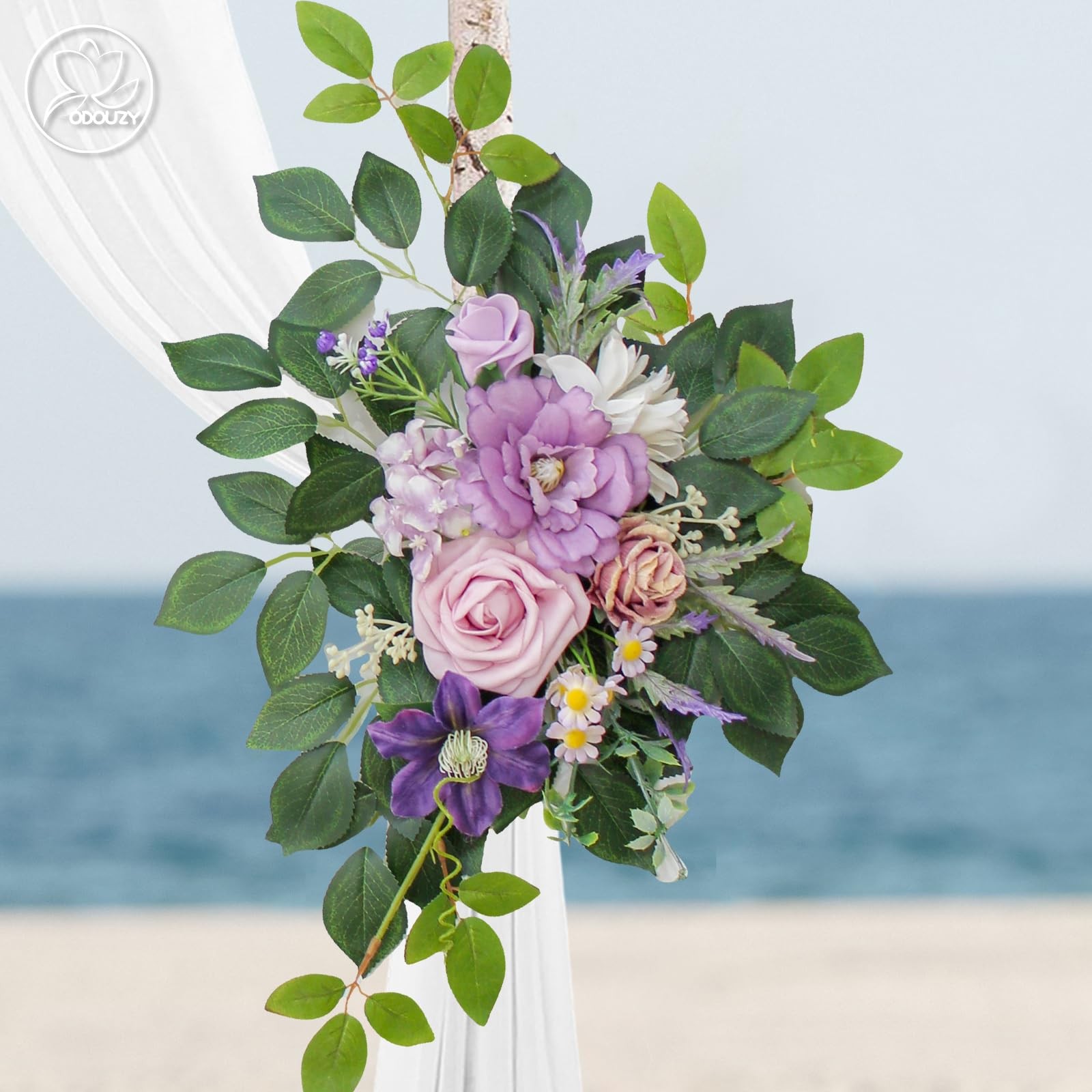Odouzy Wedding Arch Flowers,Artificial Flower Arch Decor,2pcs Artificial Flow…