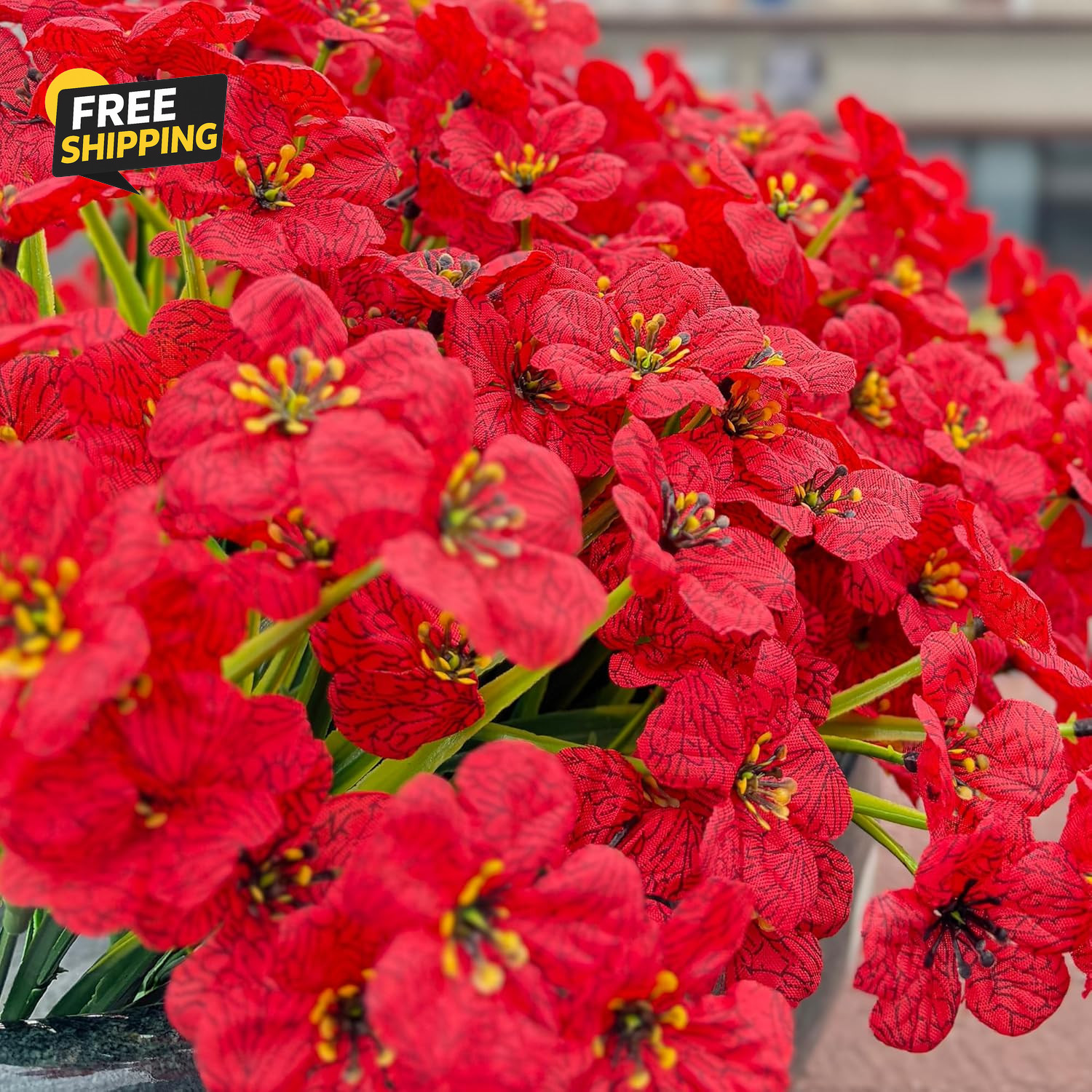 20 Bundles Artificial Flowers for Outdoors, UV Resistant Fake Flowers