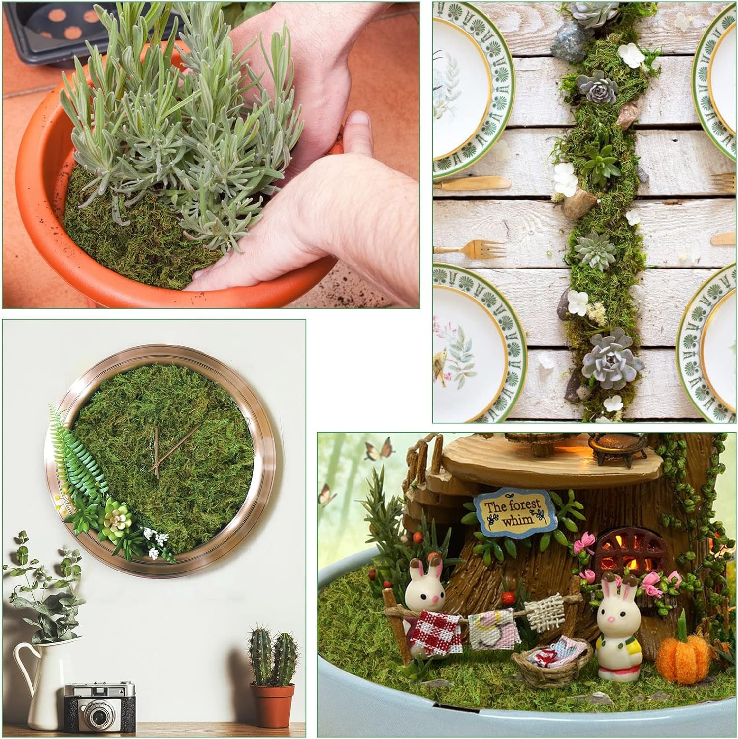 35 OZ Large Capacity Artificial Moss for Potted Plants,Natural Fake Moss Grass..