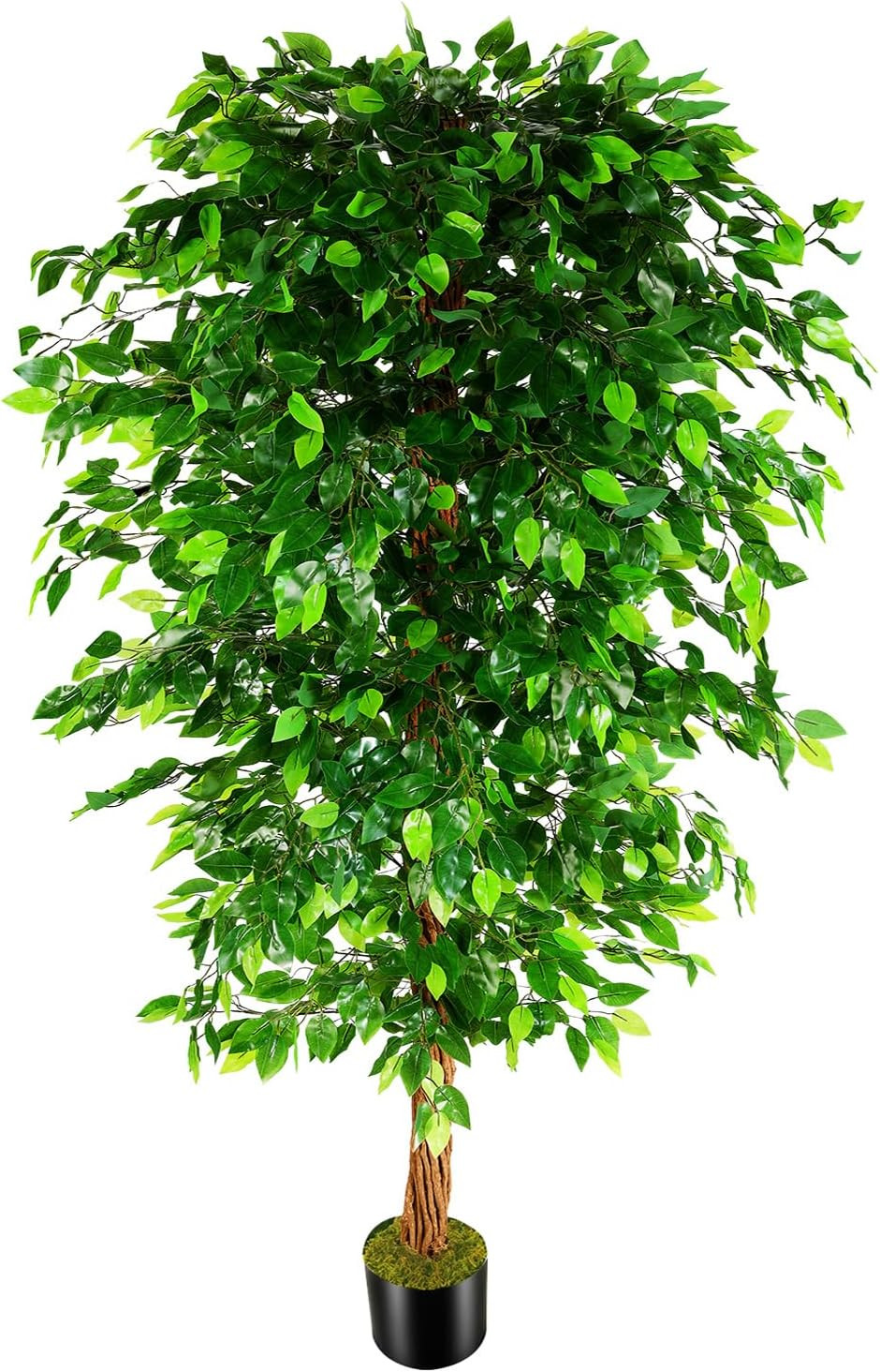 7Ft Artificial Ficus Tree in Pot – Faux Plant for Home & Office Decor