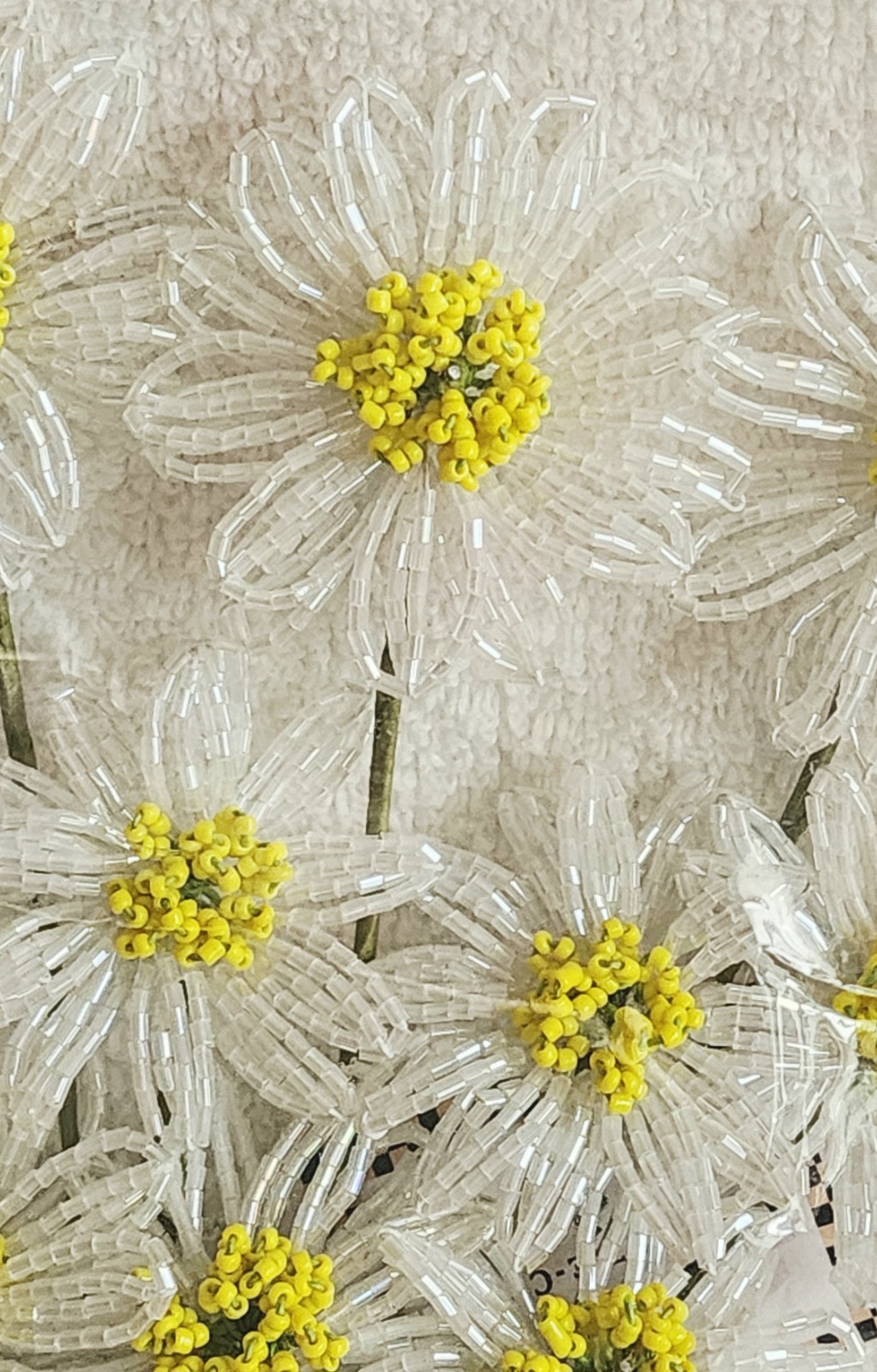 Mackenzie Child White Daisy Beaded Flower Stems Set of 4 18″ NEW!!