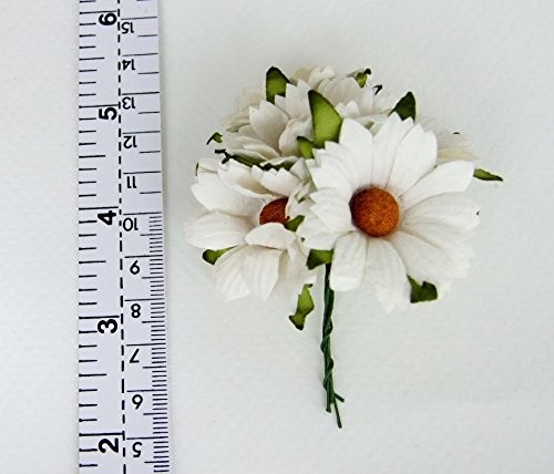 30 PCS Pink Daisy Artificial Mulberry Paper Flower Wedding Scrapbook