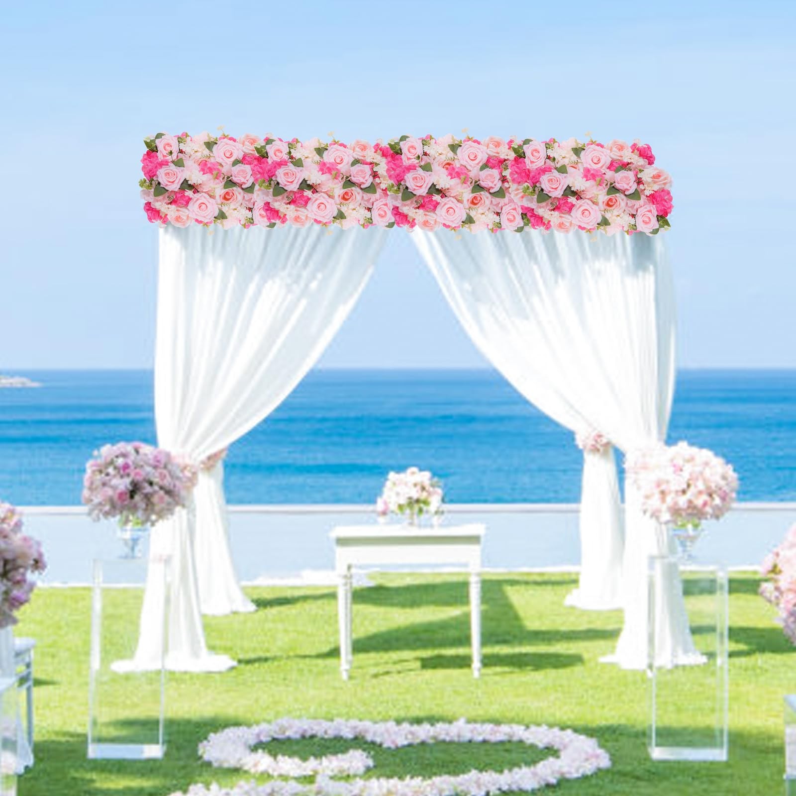 Pack of 10 Wedding Arch Decorations, 20.47 inch Artificial Flower Table Cente…