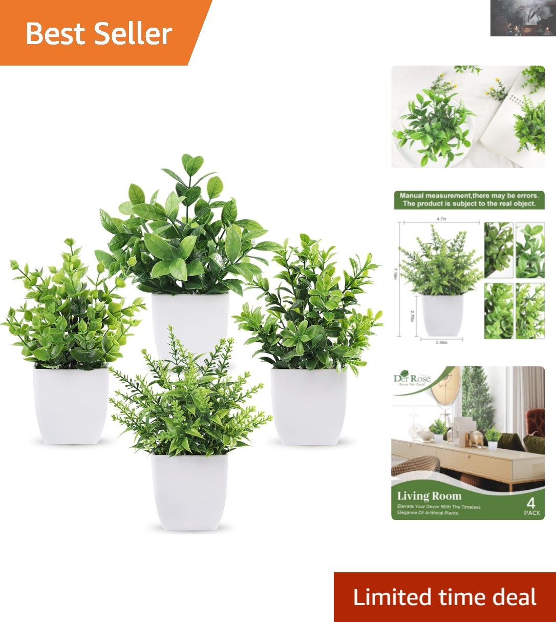 Stylish Mini Artificial Greenery Set – Perfect for Home and Office Aesthetics