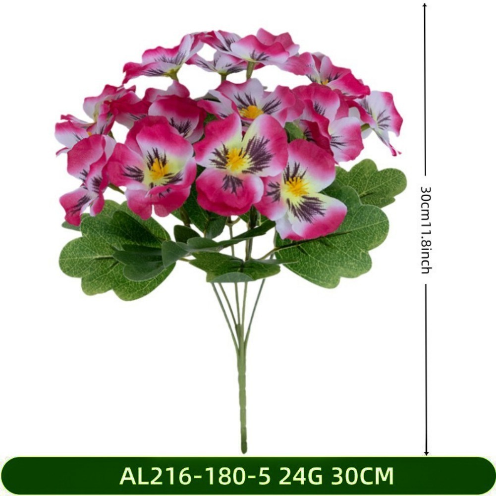 Silk Pansy Artificial Flowers Mixed with Butterfly Orchid for Table Decor