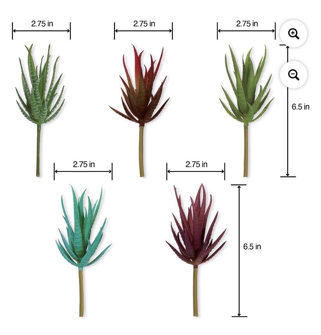 25 Artificial Agave Succulent Picks 6.5” Mixed Color Faux Plants Floral Decor