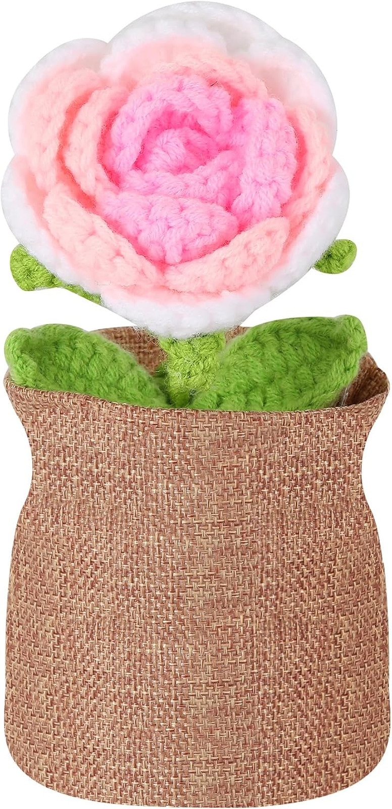Crochet Flower Plant Gift, Blue Forget Me Not Desk Decor for Women | Crochet Flo