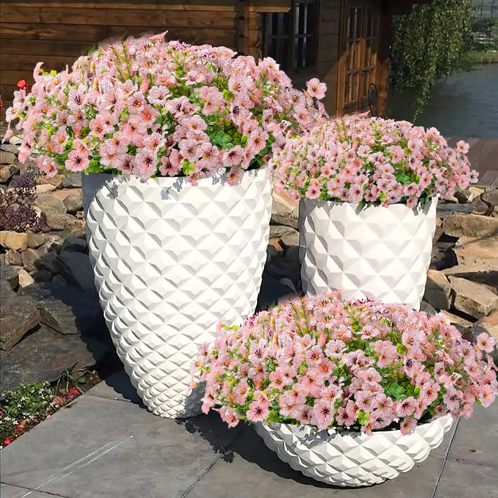 Artificial Flowers for Outdoor Indoor Garden Home Decoration, Faux Flower Dai…