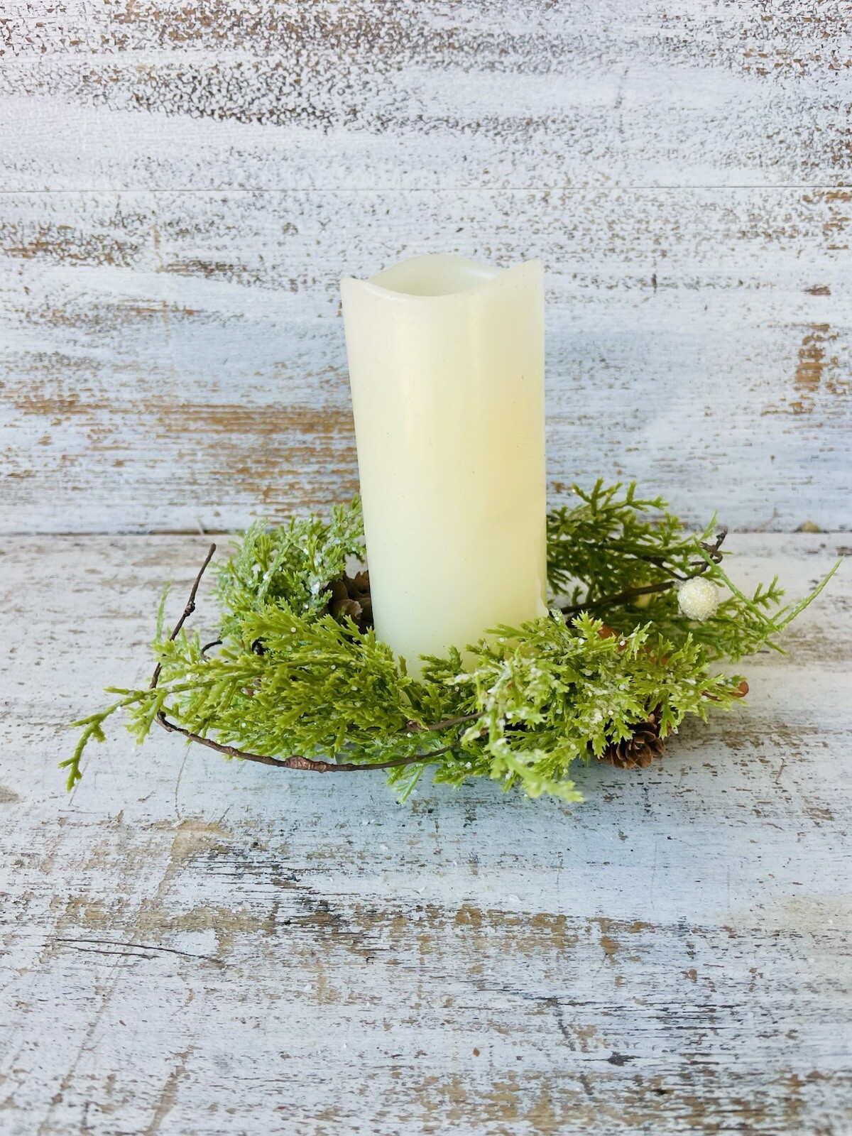 Brown Leaf Cypress Mini Wreath Greenery Ring