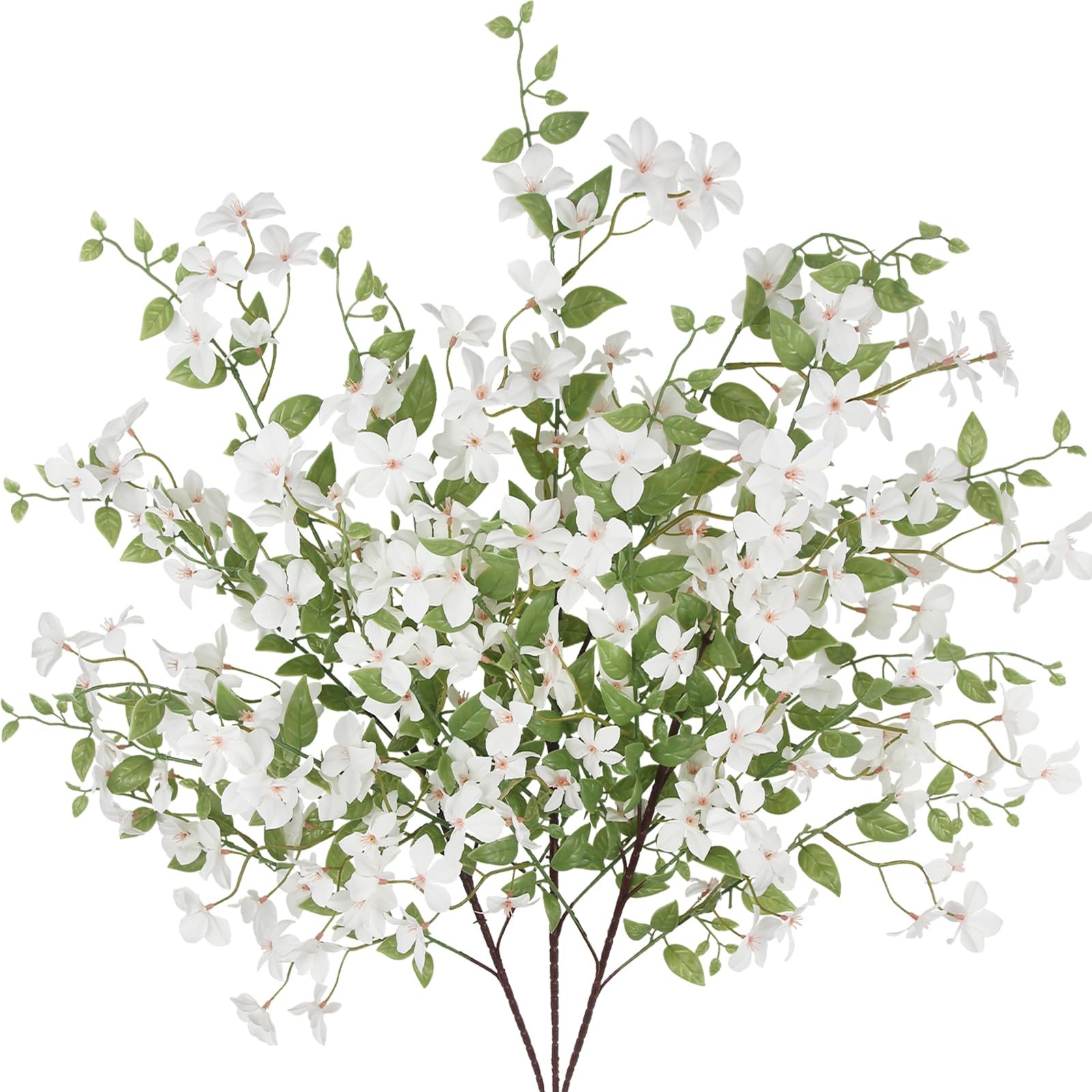 3 Pcs Artificial White Flowers Long Stems Bulk for Tall Vase Artificial Green…