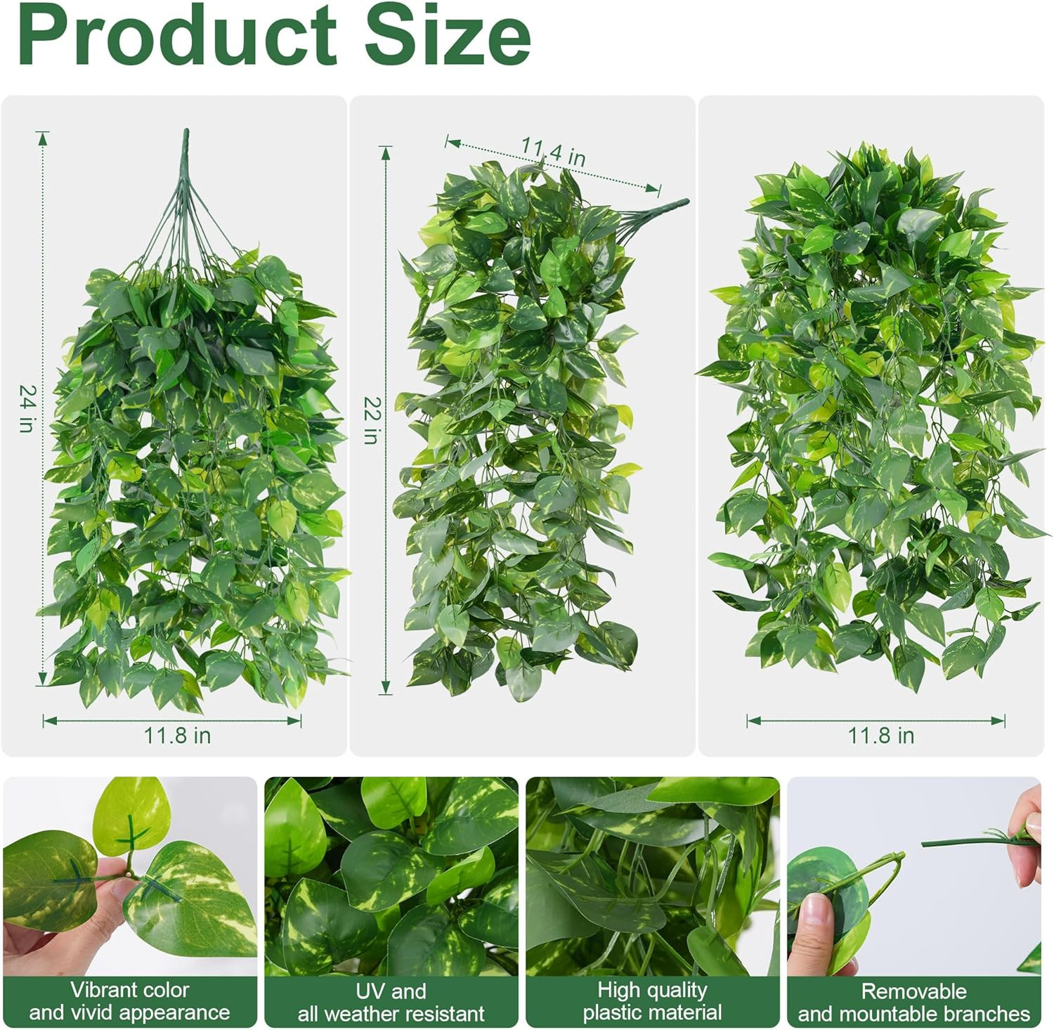 Faux Outdoor Plants Fake Hanging Plants for Outdoors outside Decorations, 2 Pcs