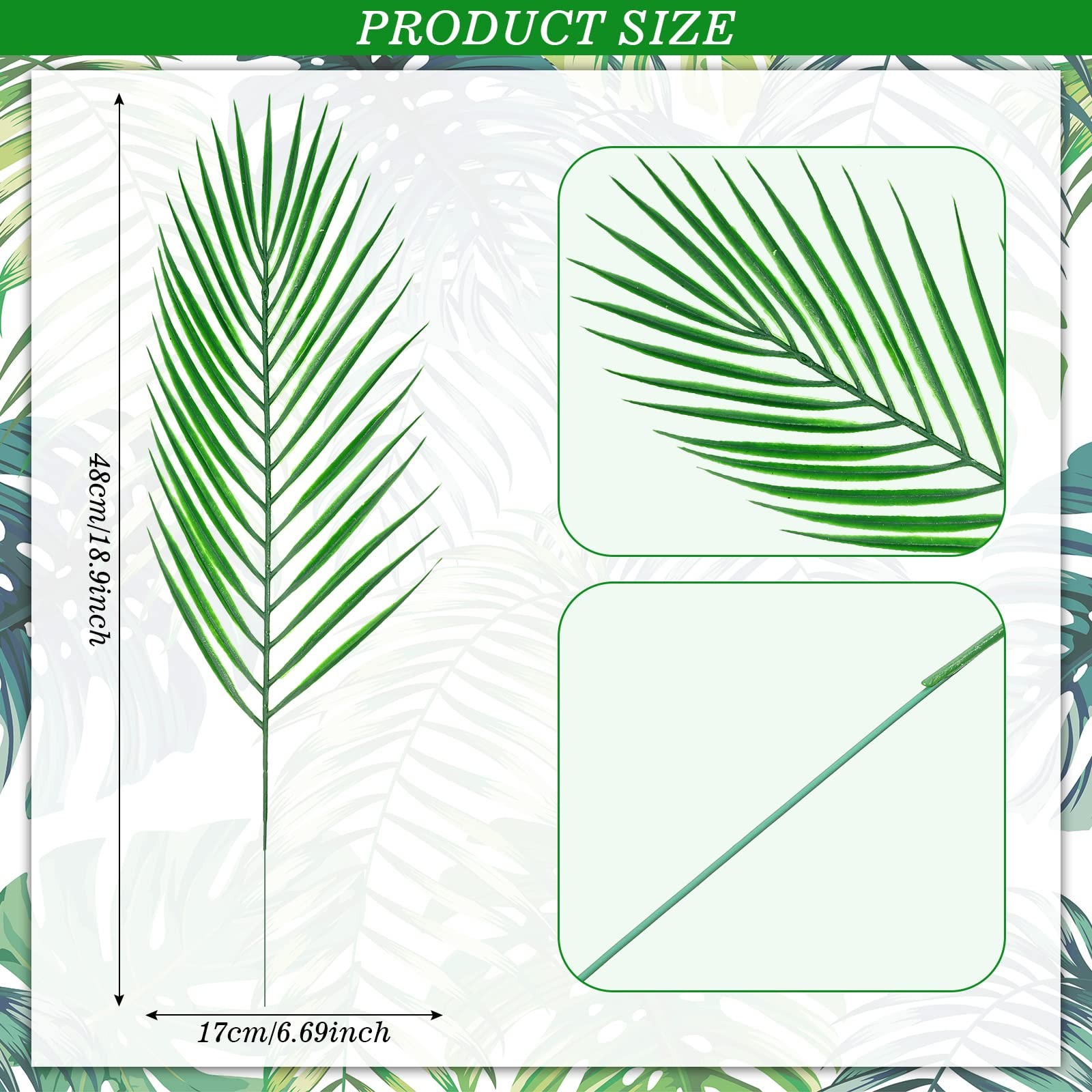 150 Pcs Easter Palm Leaves for Palm Sunday Artificial Fake Branches Tree Stem…