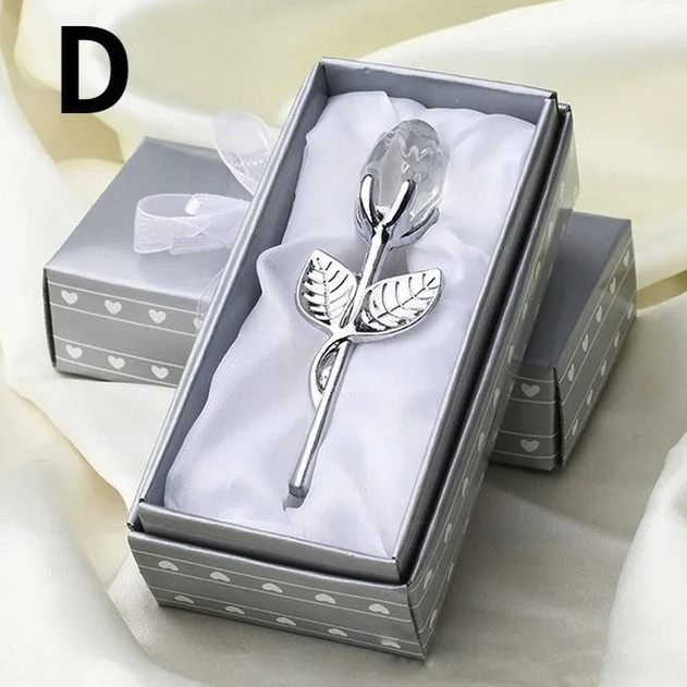 1pc Crystal Glass Rose Figurine Gift Romantic Decor Wedding Valentine – NEW