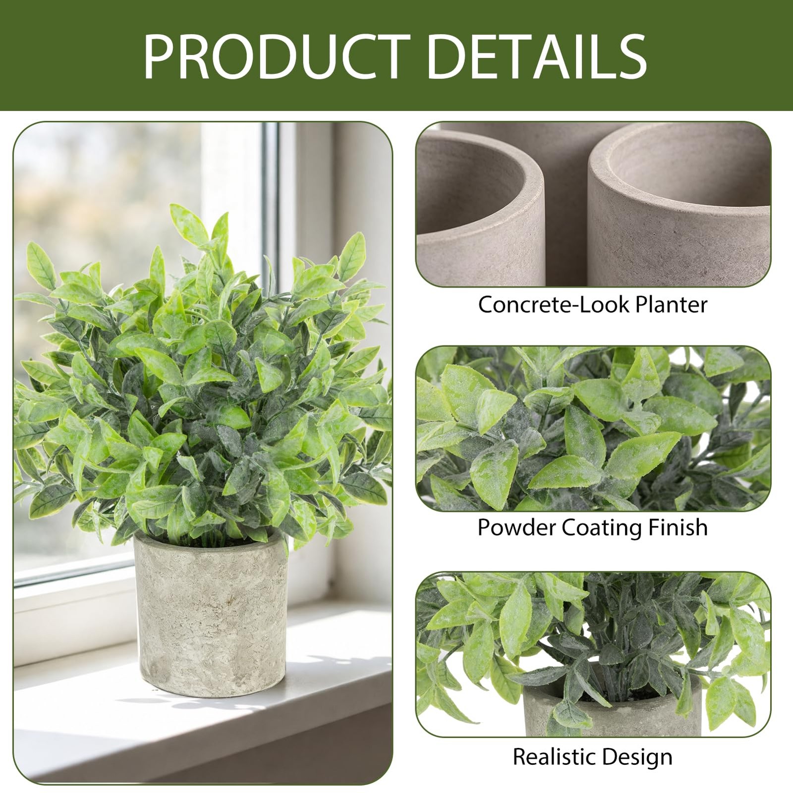 3 Pack Small Potted Fake Plants, Artificial Eucalyptus Plants, Lifelike Faux …
