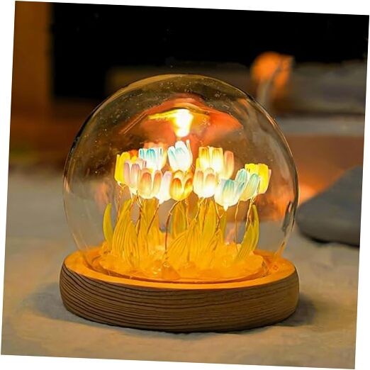 Valentines Day Gifts for Wife Her,Tulip Night Light Cordless Small Multicolor