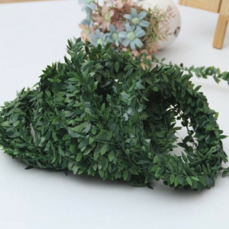 Garland Green Leaf Iron Wire Artificials For DIY Floral Christmas Decor Hot Sale