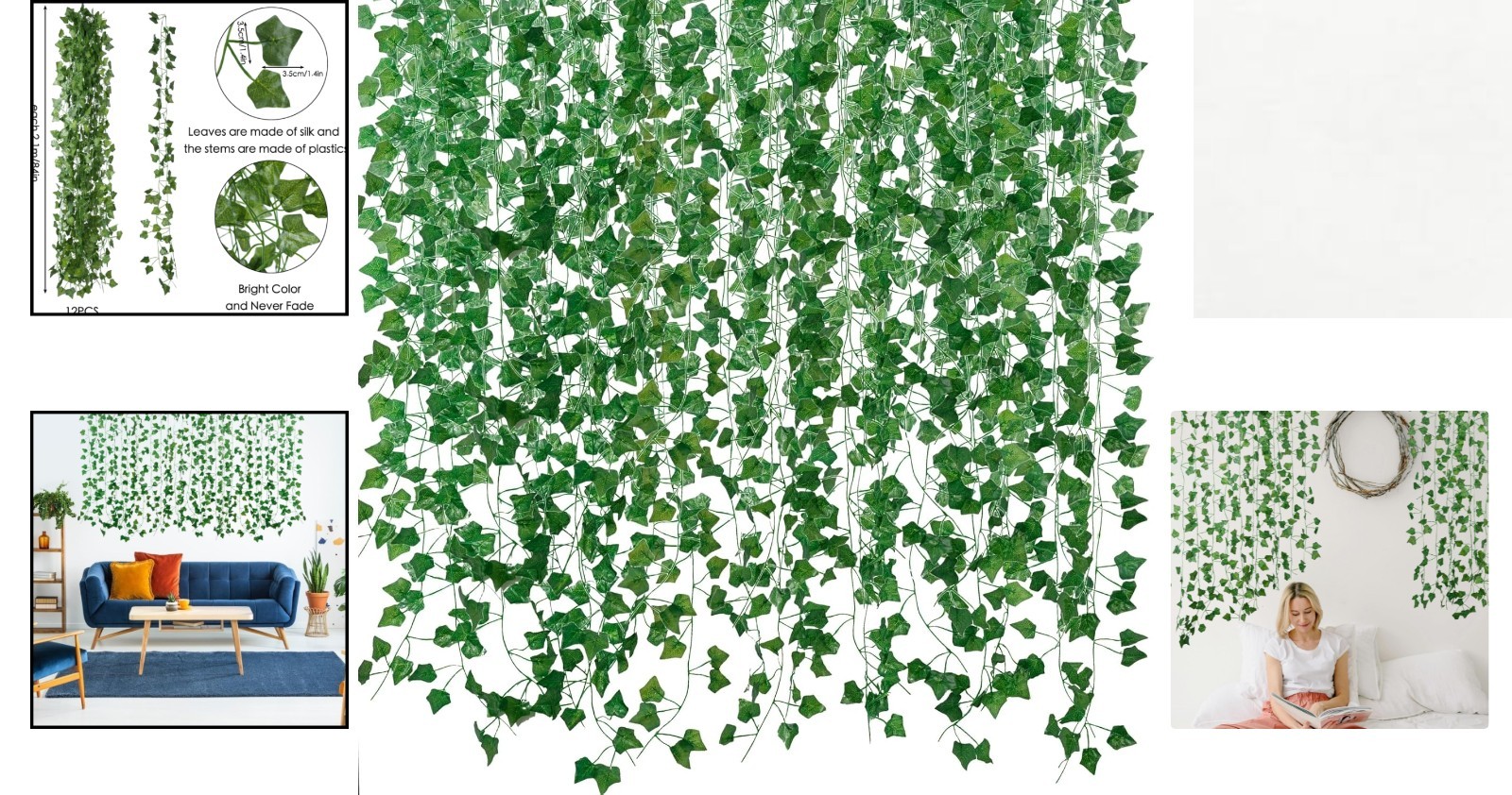 Artificial Ivy Leaves Set: 12pcs @ 84 Feet – Versatile Indoor/Outdoor Decor