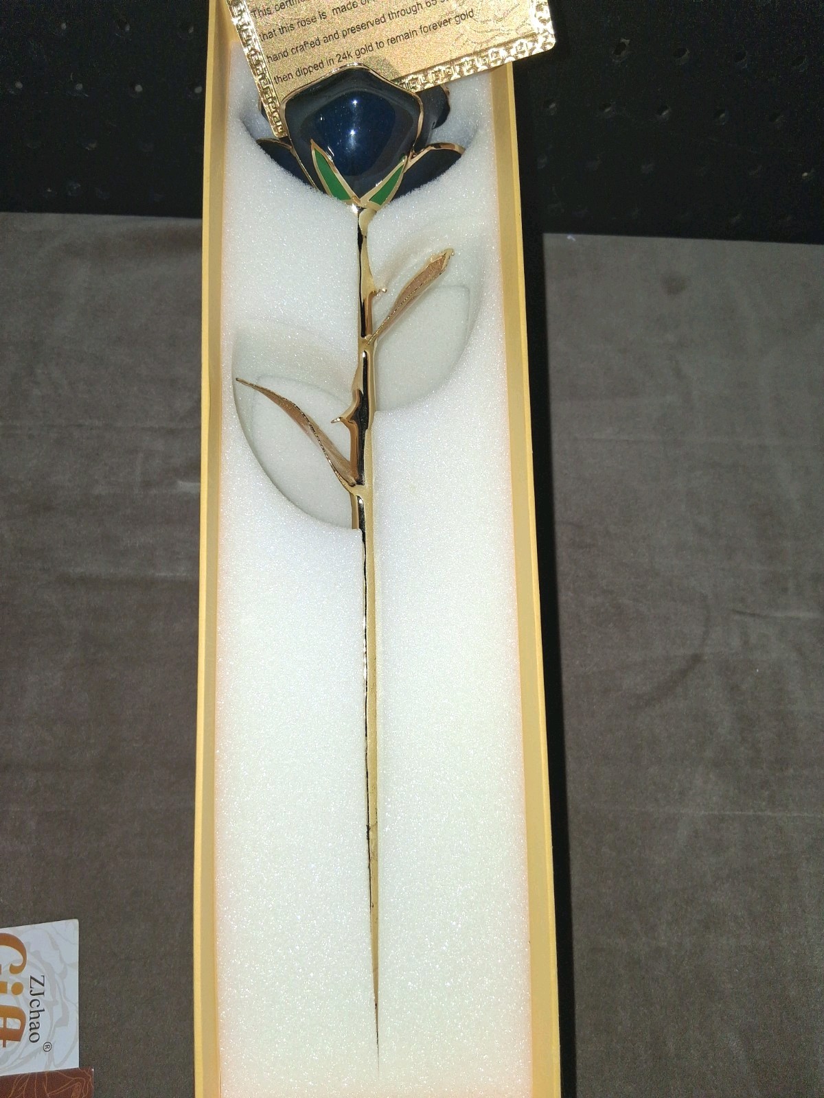 ZJchao 24k Gold Dipped Blue Rose Flower