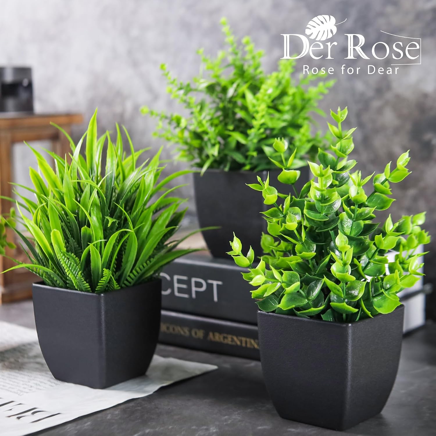 Artificial Potted Plants Faux Indoor Lifelike Decor For Bathroom Office Shelf