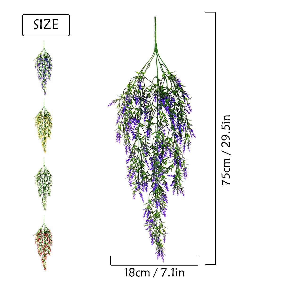 1/2/4Pcs Artificial Fake Hanging Flowers Vine Plant Home Garden In/Outdoor Decor