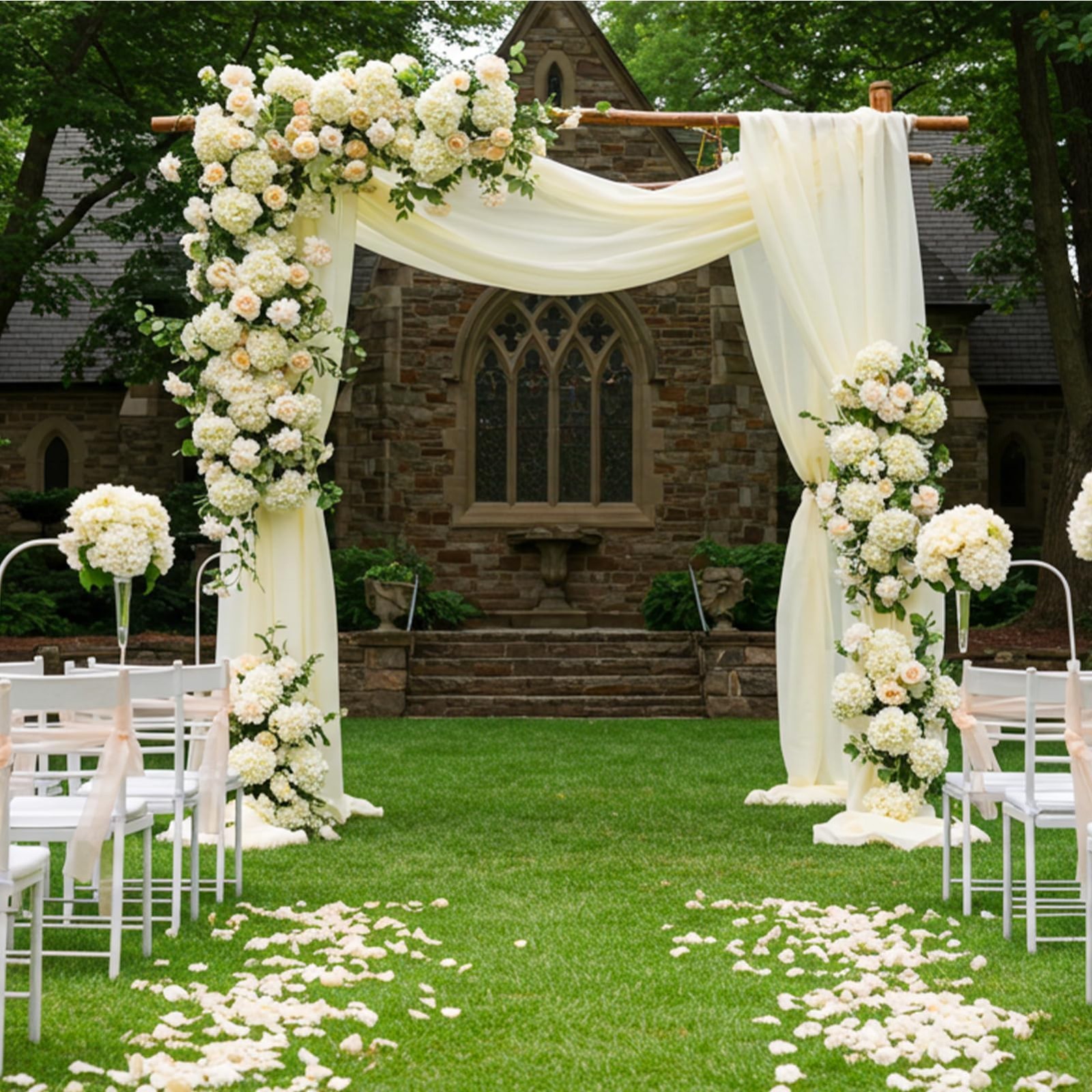 404PCS Hydrangea Artificial Flowers – Lifelike Silk Flower Heads & Stems for Wed