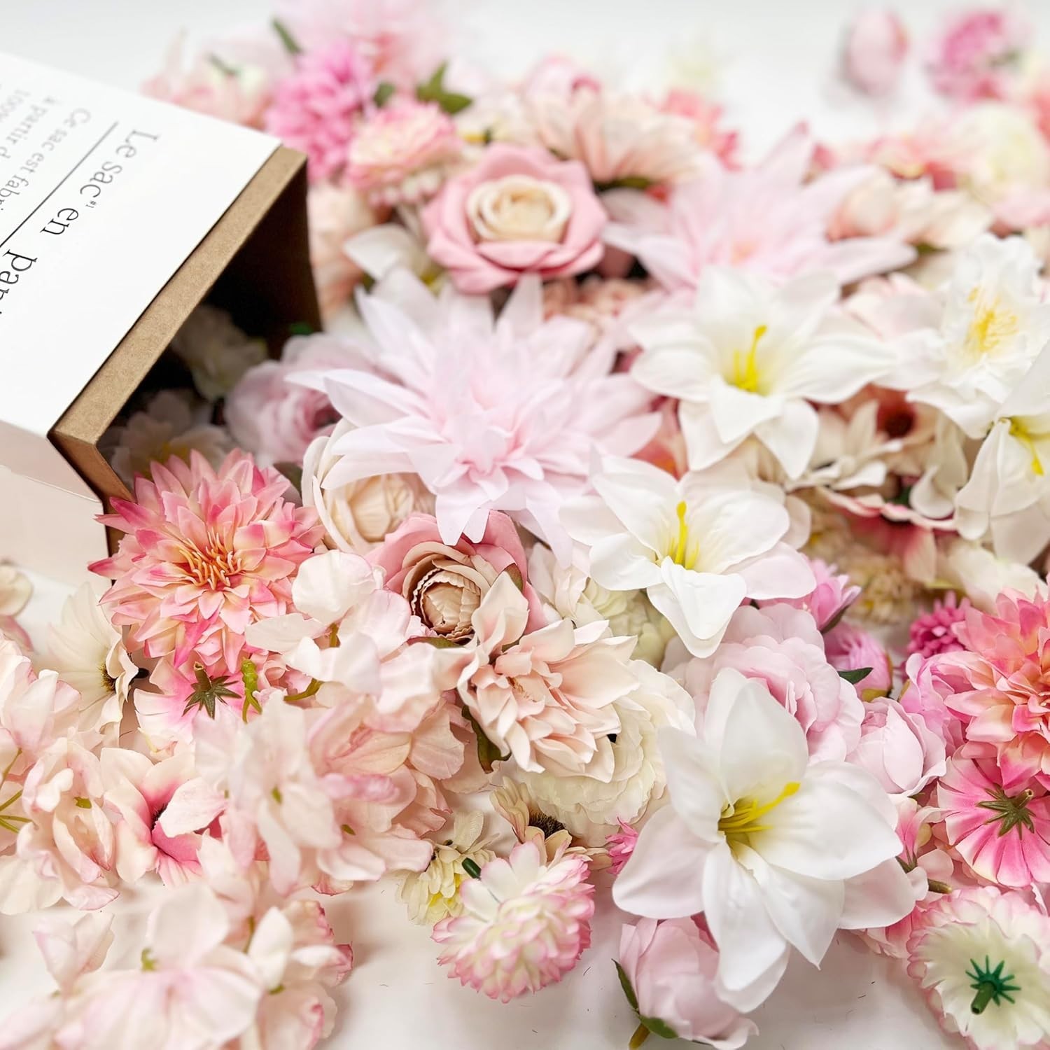 Bulk Artificial Pink Silk Rose Flower Heads for DIY Crafts and Decorations